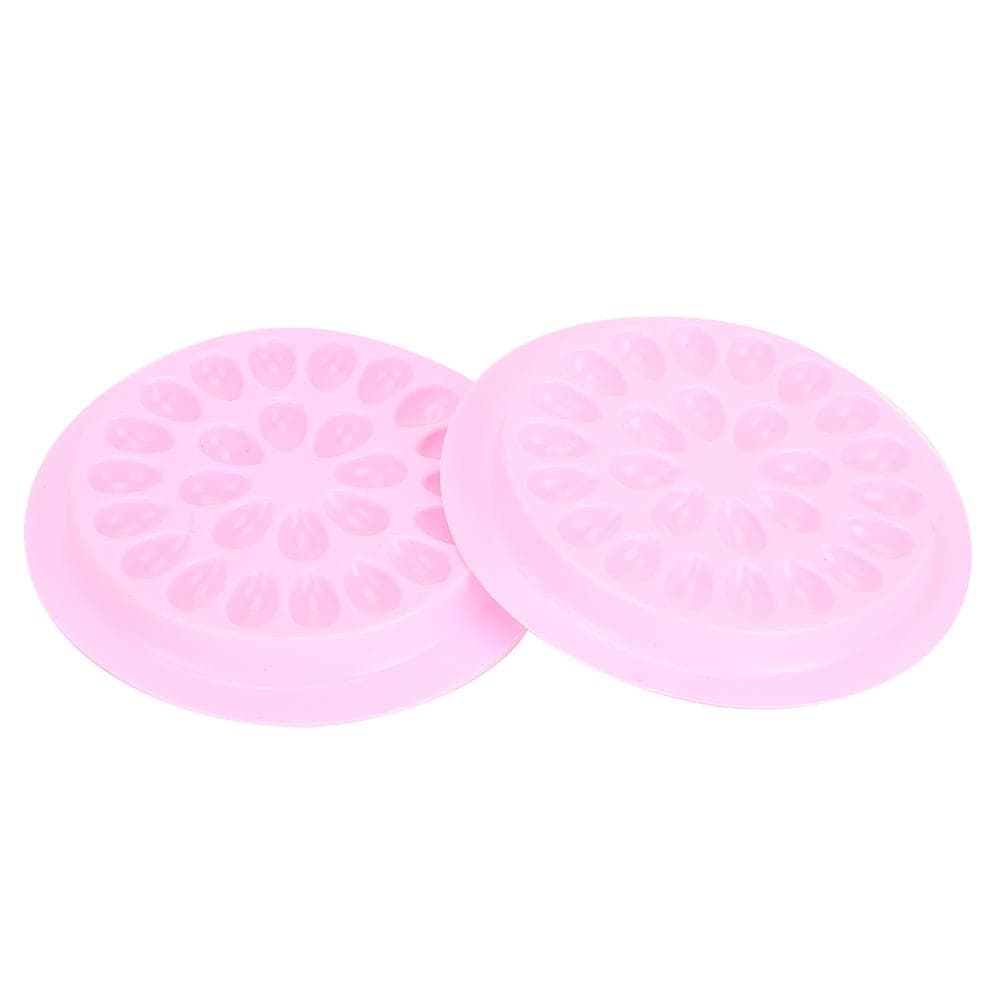 100pcs PVC Flower Shaped Grafting Eyelash Glue Tray False Eyelashes Gasket AccessoryPink pink