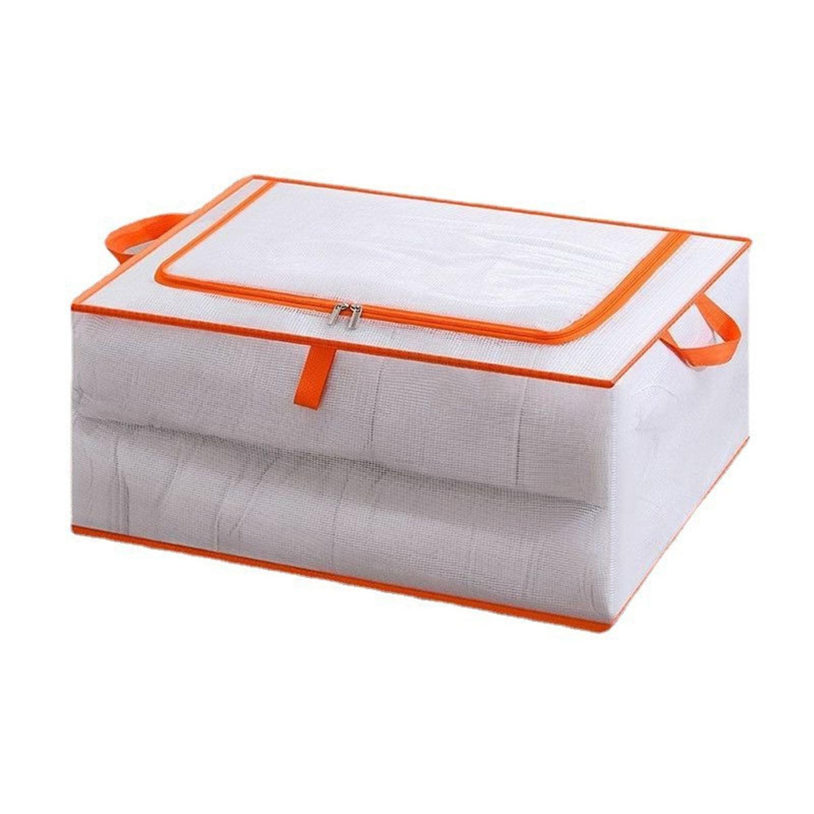 Clothes Storage Bag Large Capacity Transparent Waterproof Zipper Rectangle Storage Container for M(315 X 180mm / 12.4 X 7.09in)