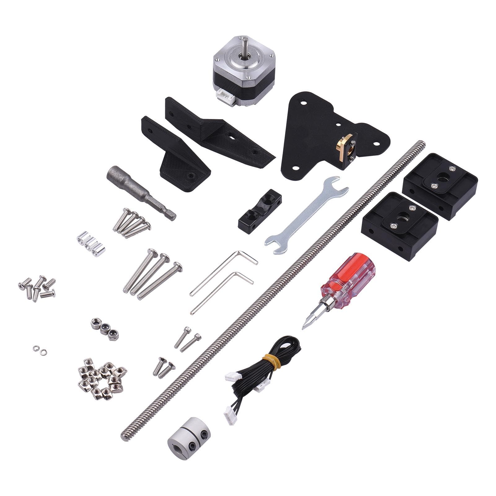 Dual Z Axis Lead Screw Upgrade Kit 42-34 Stepper Motor 365mm T8 Lead Screw for Creality Ender-3 black