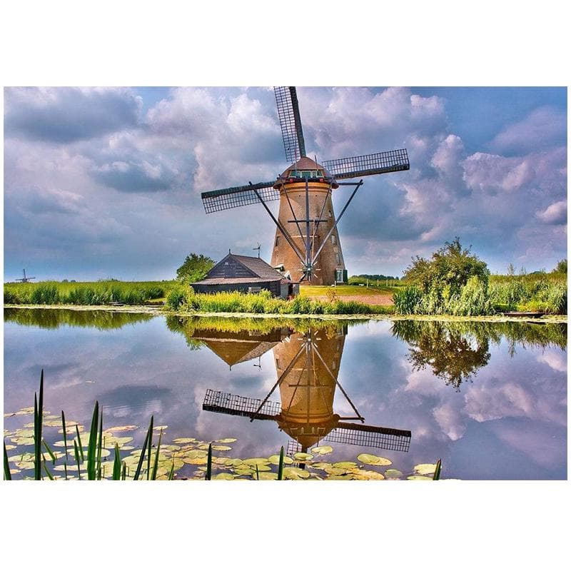 Wall Art Acrylic Full Drill Landscape Windmill DIY Diamond Handmade Cross Stitch Bedside Background 20X30CM