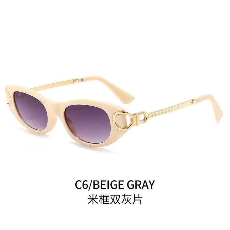 New Advanced Metal Sunglasses Fashion Oval Glasses Designer Vintage UV400 Shades High Quality Oculos De Sol