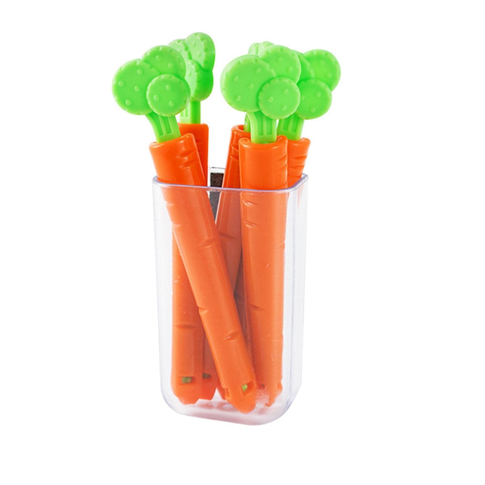 5Pcs Food Packages Sealing Clips Plastic Snack Bag Storage Tool Reusable Portable Carrot Shape