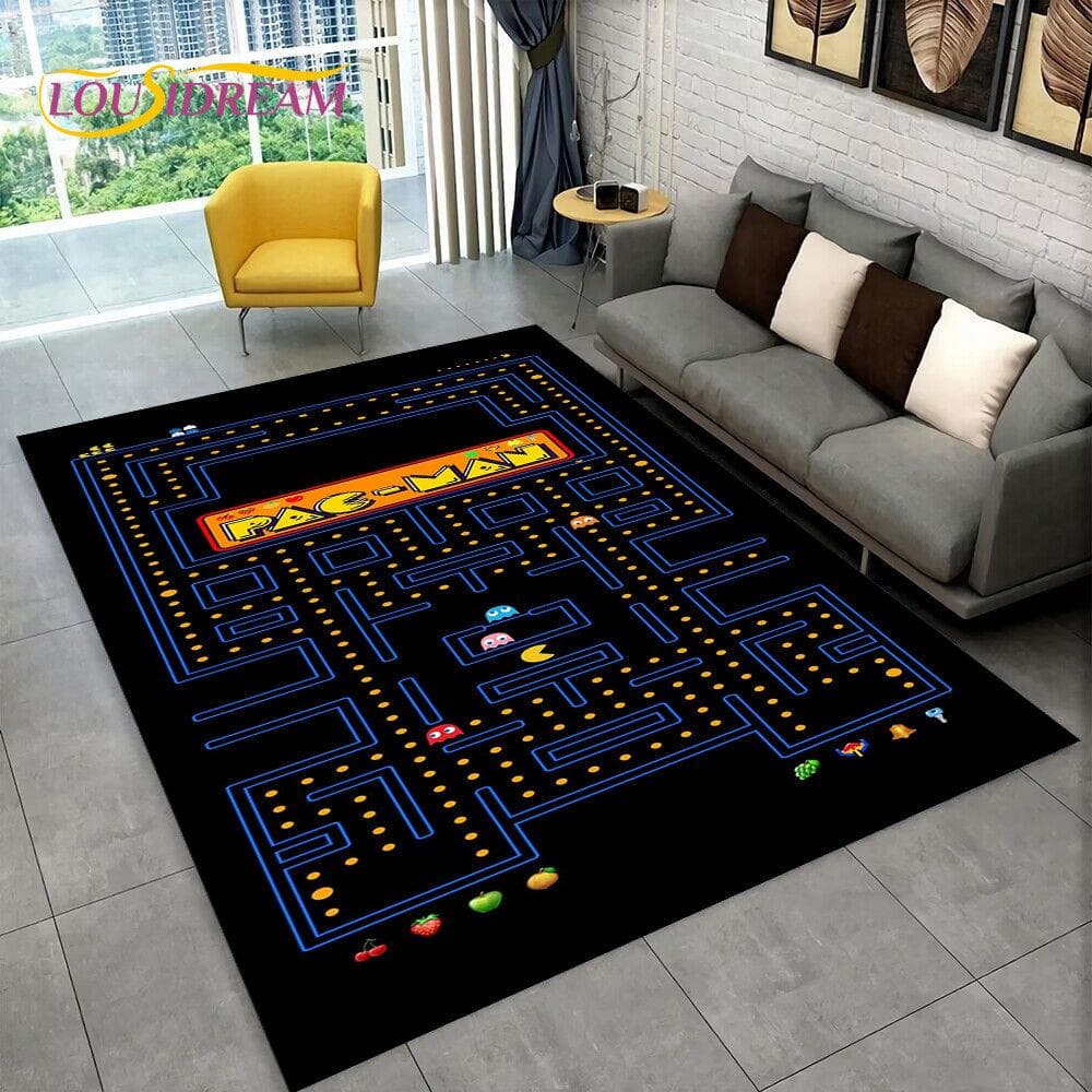 Pacman Retro Classics Game Gamer Area Rug,Carpet Rug for Home Living Room Children Bedroom Sofa Doormat Decor,Non-slip Floor Mat 100cm x 150cm