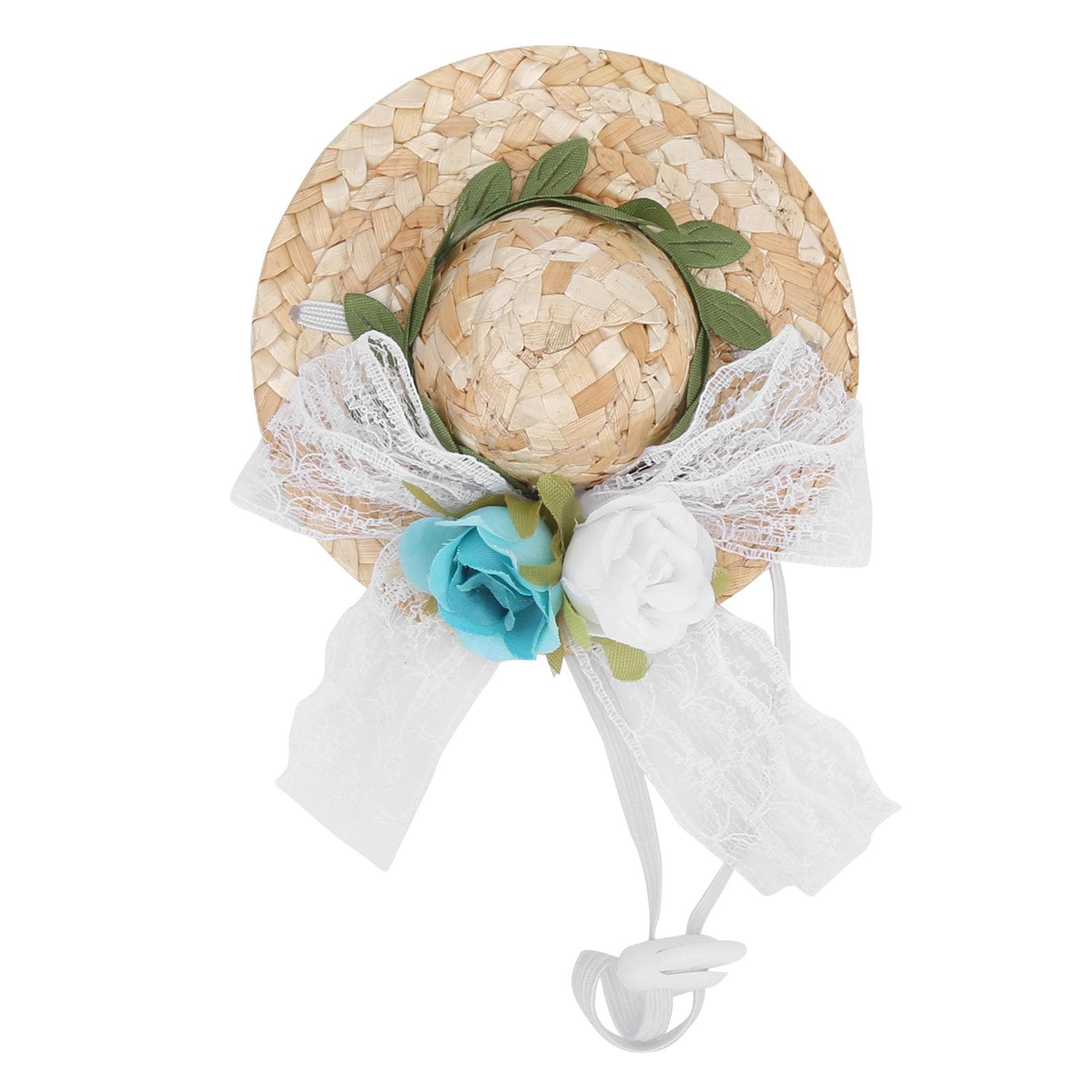 Pet Sombrero Hat Mini Straw Hat Pets Birthday Party Hats with Flowers for Small and Medium XS 24in: 63.5 X 48 X 50.8cm / 25 X 18.9 X 20in