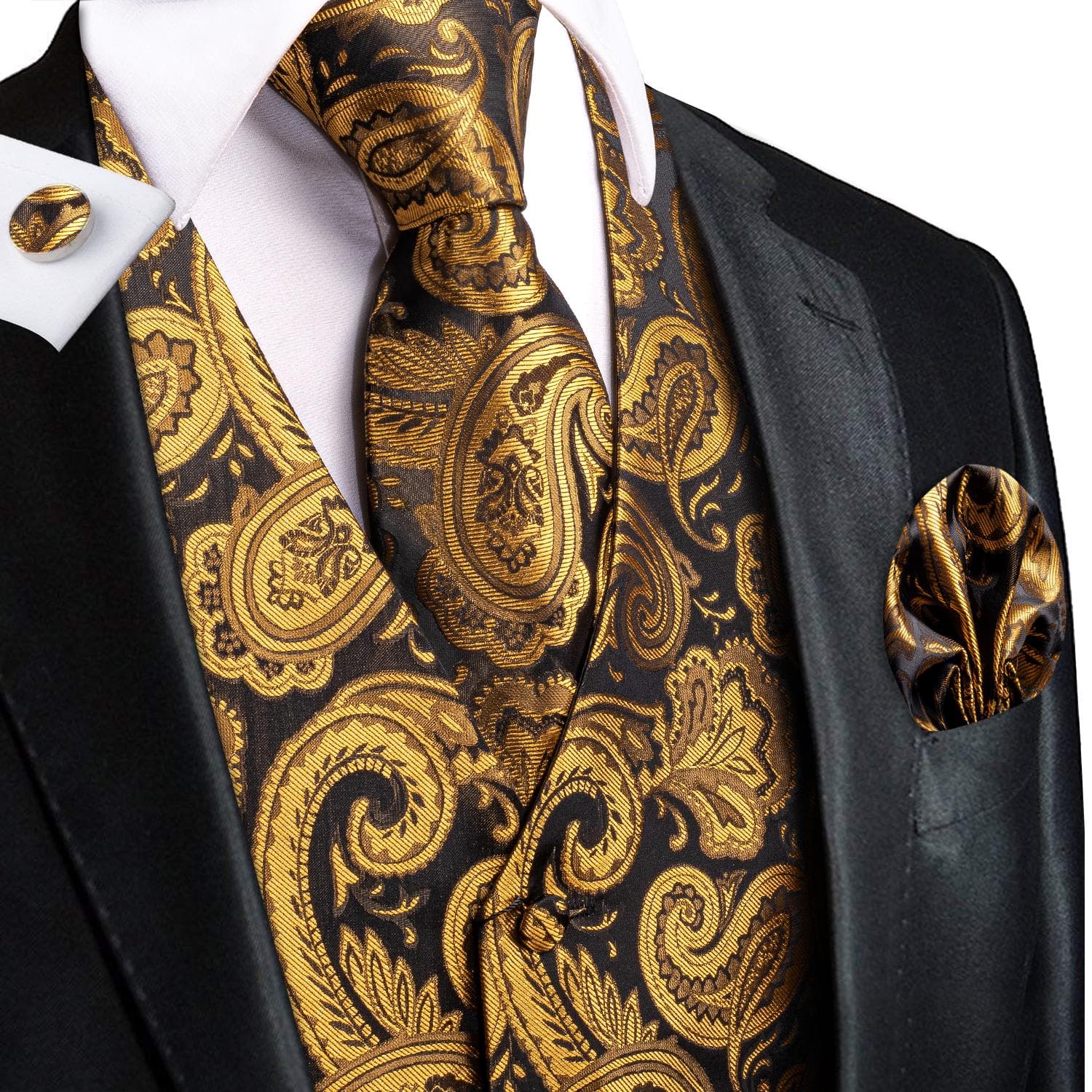 50 Colors Mens Vest Sleeveless V-Neck Pockets Waistcoat Tie Set Wedding Casual XL