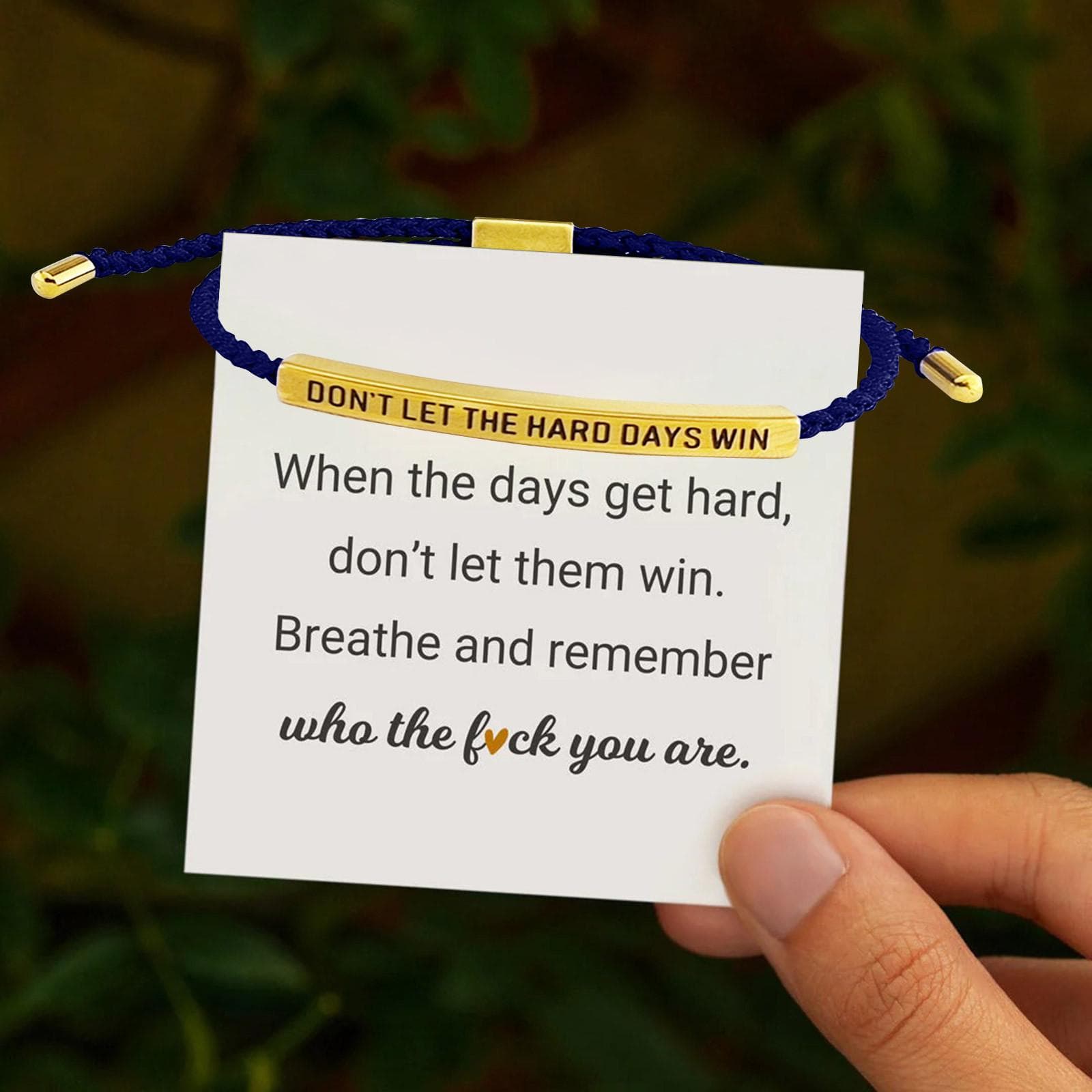 Don'T Let The Hard Days Win Tube Bracelet, Handmade Adjustable Wrap Stainless Steel Inspirational Bracelets One Size