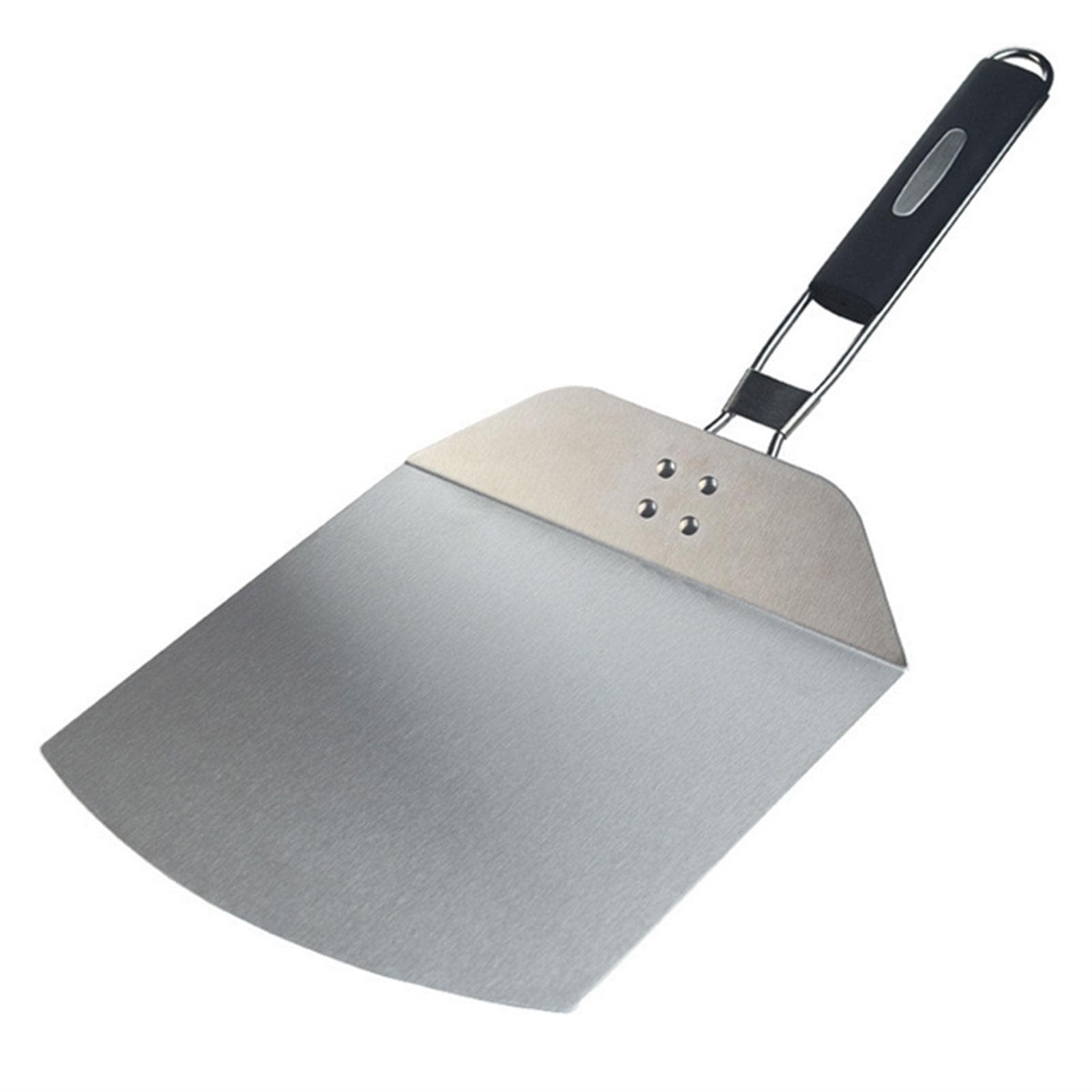 Stainless Steel Pizza Peel Non-stick Blade Folding Handle for Bakers Pizza Oven Restaurant silver