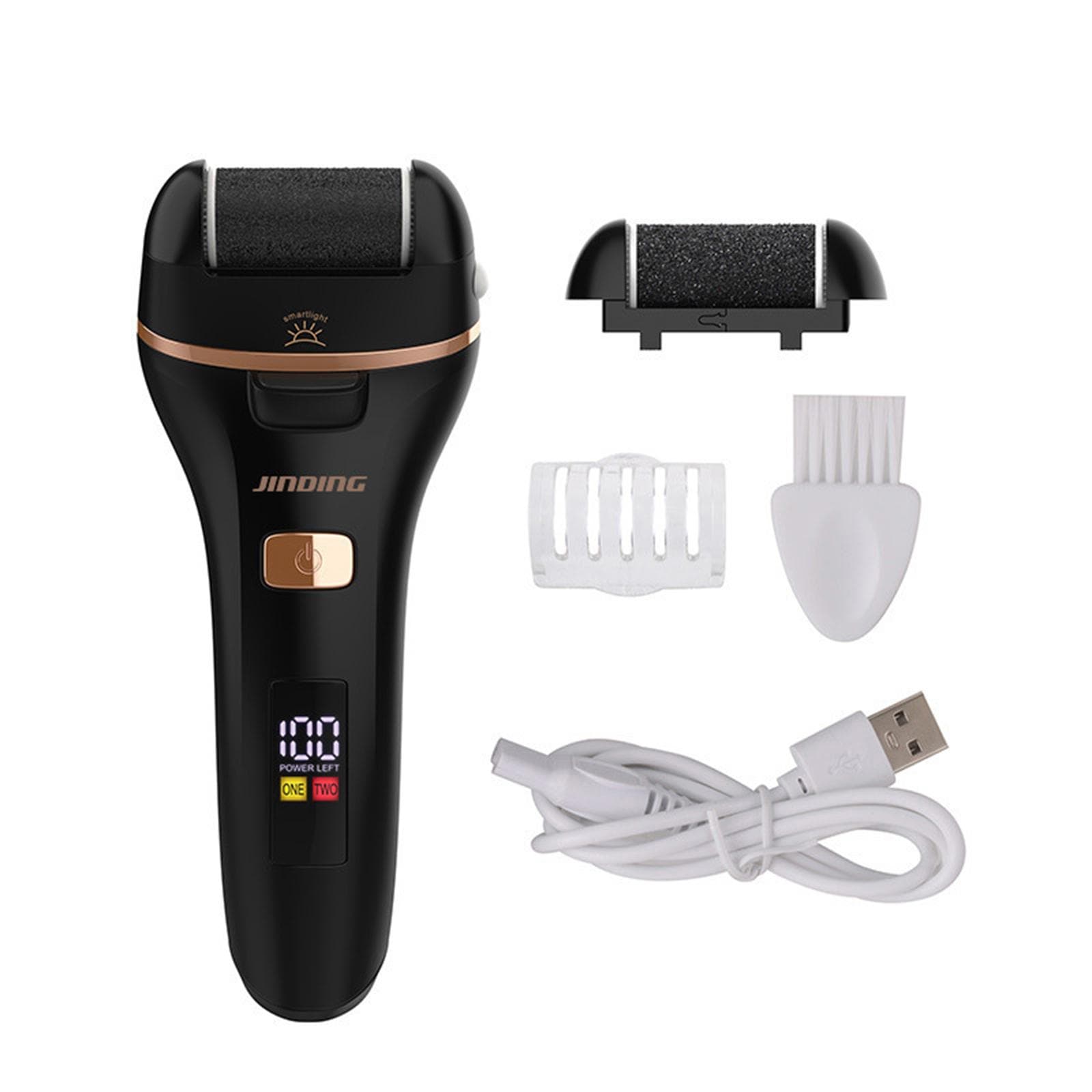 Electric Foot Grinder with LED Light Callus Remover Dead Skin Remover with Digital Display Foot Digital Display black