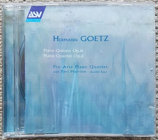 CD HERMANN GOETZ, PRO ARTE PIANO QUART - Piano Quartet/Quintet CDDCA1157 ASV Digital 2003 UK Classical Used