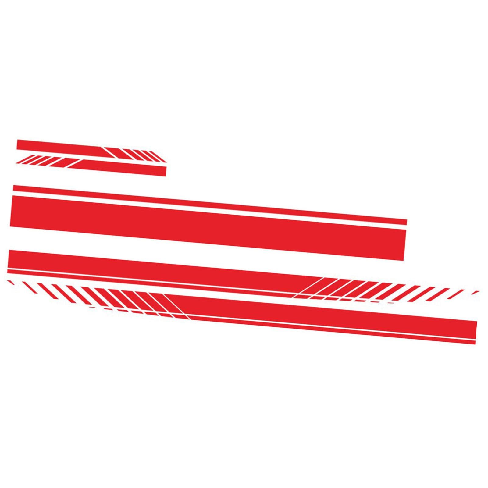 5 PCS Universal Red Car Racing Body Side Stripe Skirt Roof Hood Decal Sticker for All Cars PVC Decal red