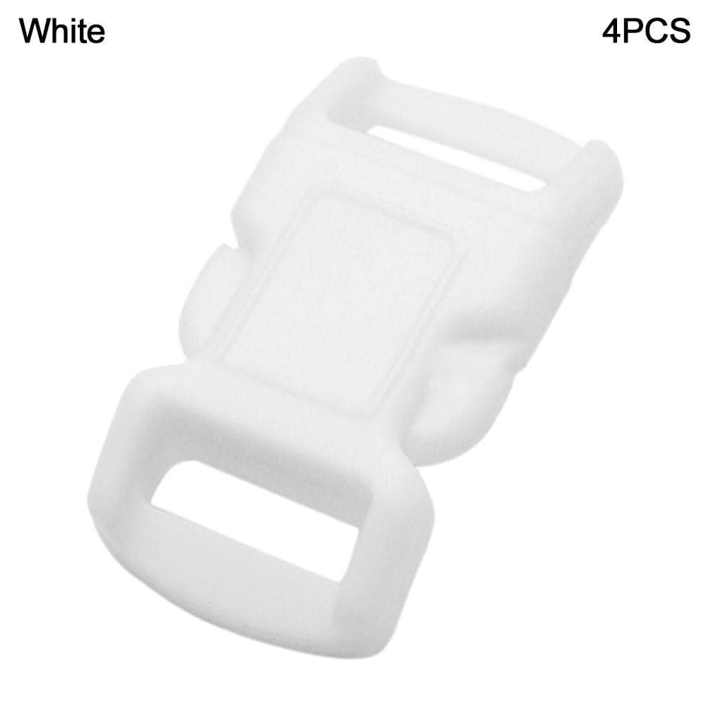 4pcs 10mm Curved Buckle Lock Plastic Side Release Buckles Adjustable Safety Buckles Outdoor Tool white