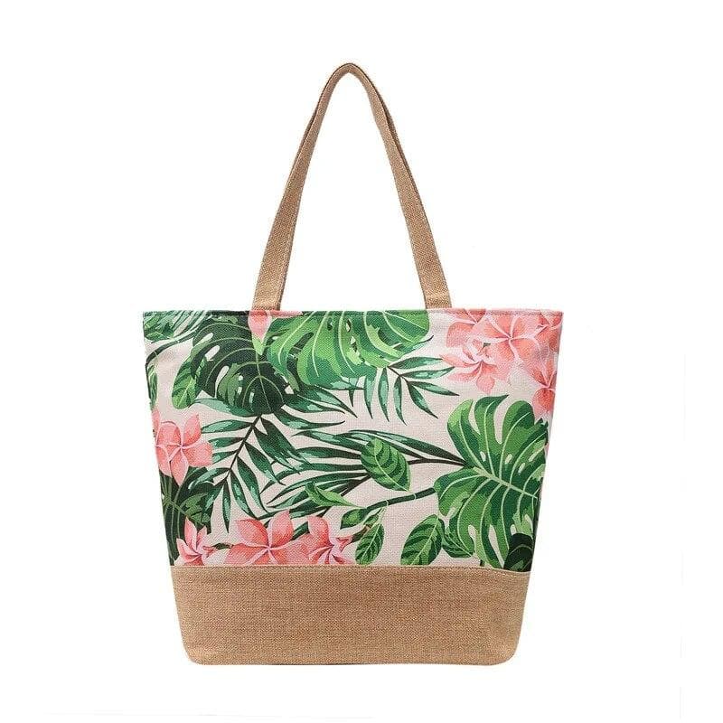 Fashion Folding Women Big Size Handbag Tote Ladies Casual Flower Printing Canvas Graffiti Shoulder Bag Beach Bolsa Feminina green