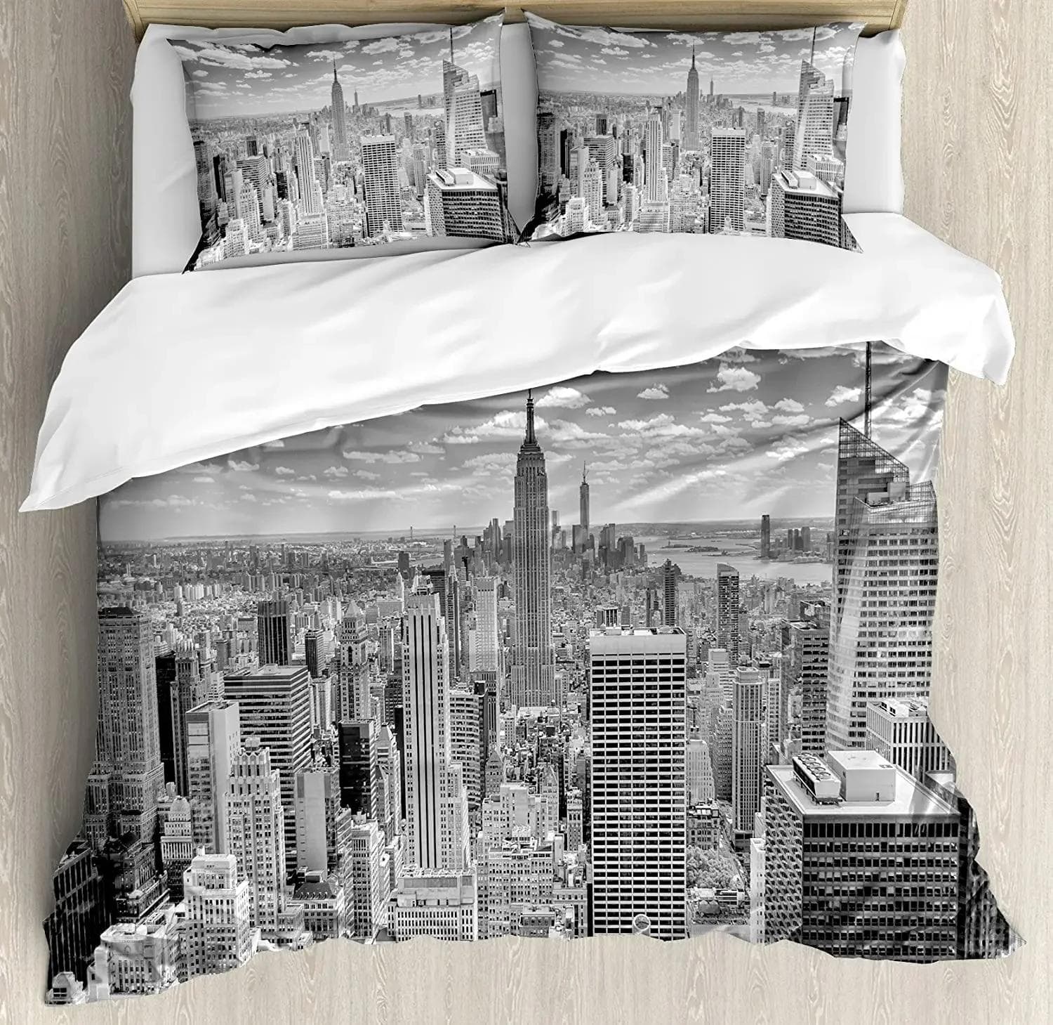 New York Bedding Set For Bedroom Bed Home New York City Collage Featuring with Different Duvet Cover Quilt Cover And Pillowcase AU Single(140x210cm)