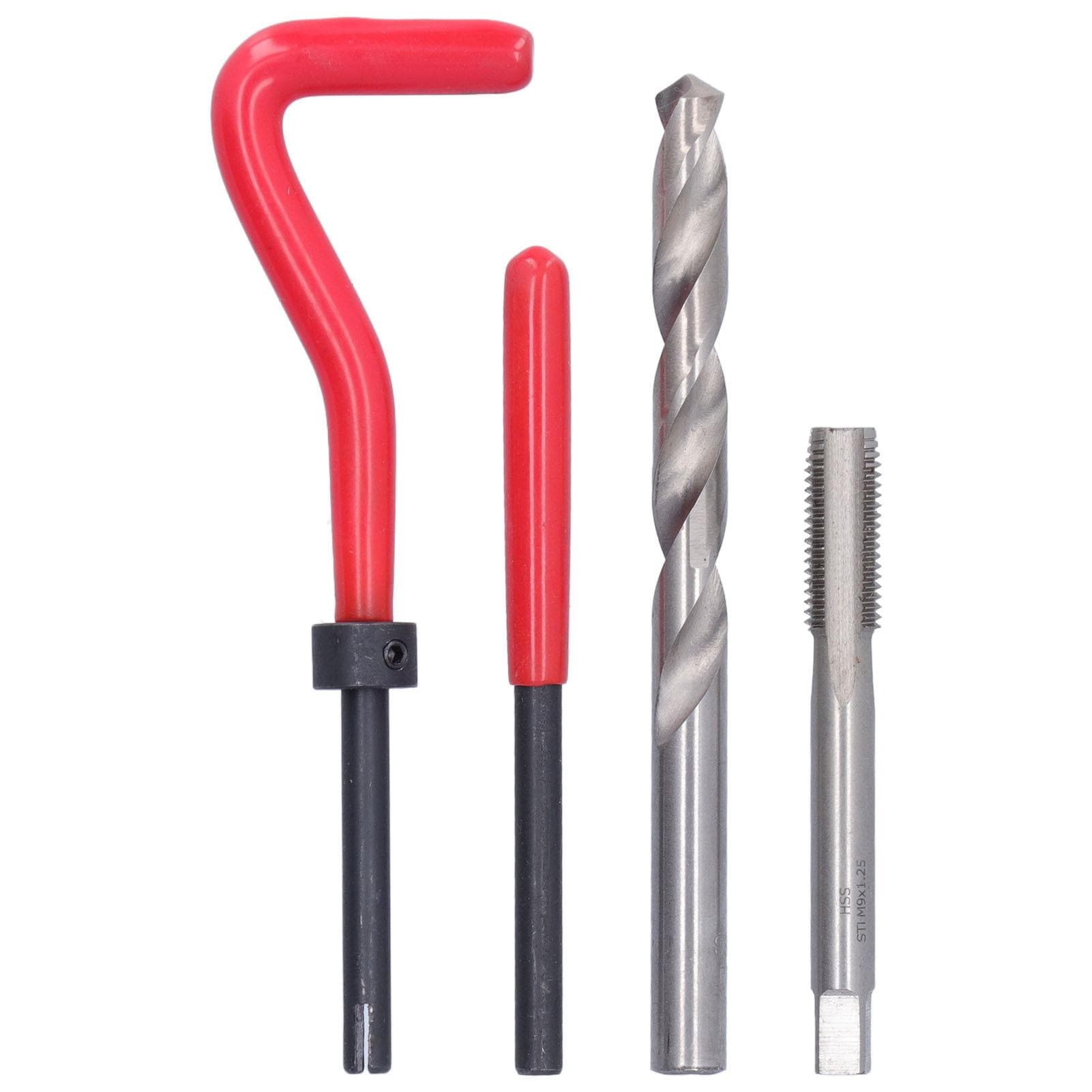 15pcs M9x1.25mm Thread Repair Inserts Kit Damaged Thread Restoring Tools for Auto Repairing