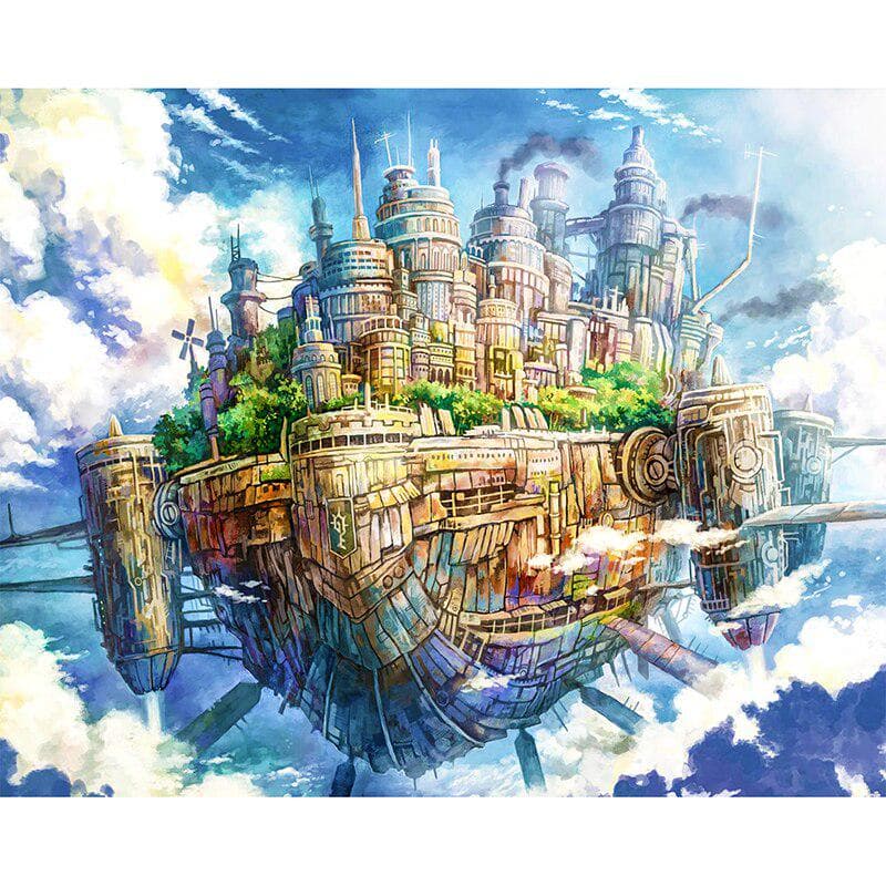 Full Drill Diamond Embroidery Needlework Cross Stitch Set Diamond Painting City In Sky 20X30CM