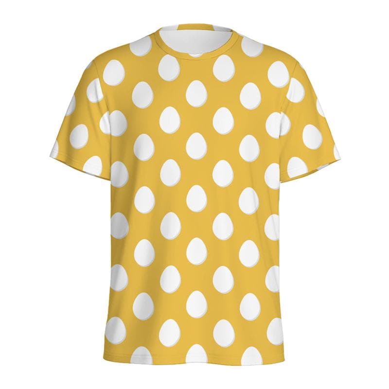 Multi Color Eggs 3D Printed T Shirt For Men Womens Kids Cartoon Fried Egg Graphic Tees Tops Short Sleeves Round Neck T-shirt 3XL