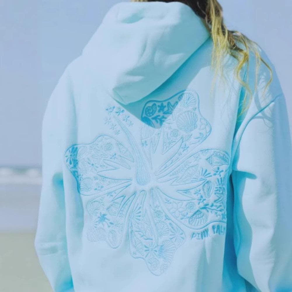 Women's Spring and Summer Long-sleeved Hoodies, Fashionable Printed Loose and Comfortable Hoodies S light blue