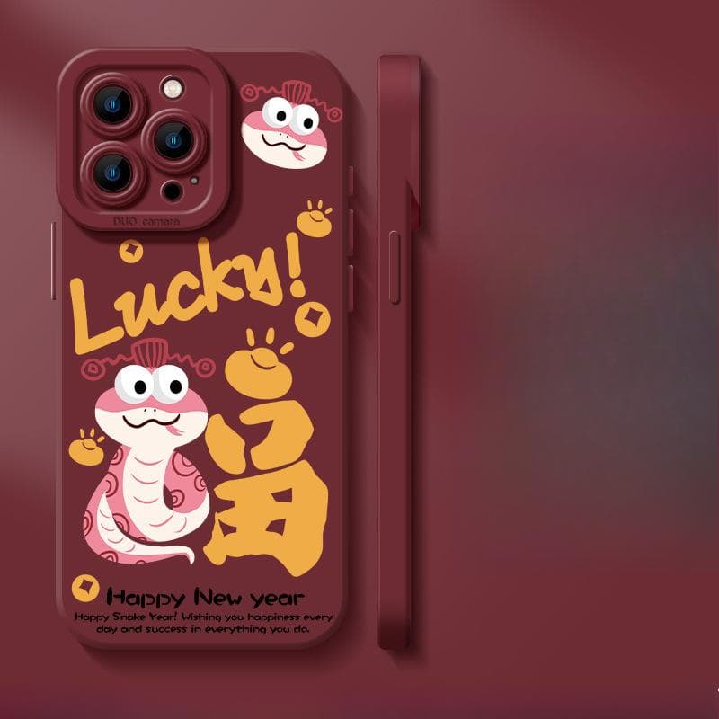Lucky Snake Applicable To Apple 16 Iphone15 Mobile Phone Case 14plus Protective Case 13promax Anti-fall 1211 Apple 6G/6S Universal