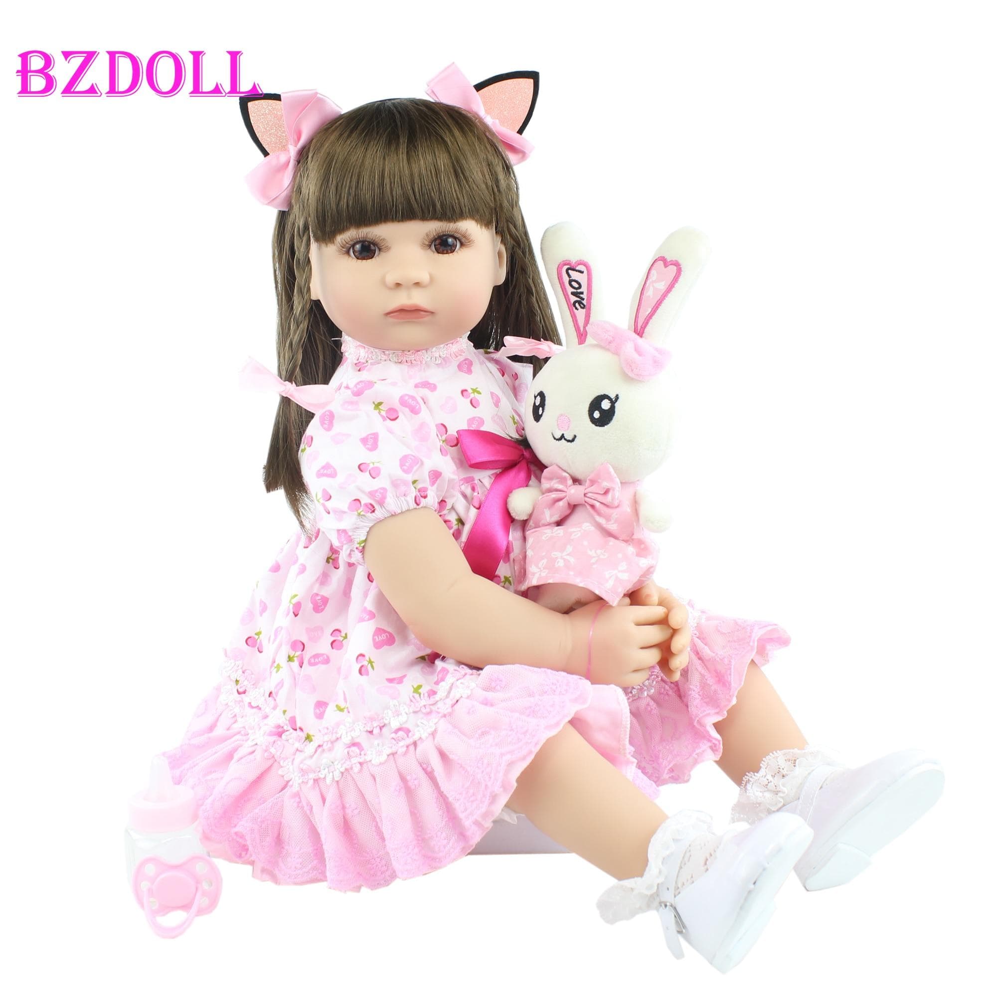 BZDOLL 60cm Soft Silicone Reborn Baby Doll Toys Like Real Vinyl Princess Toddler Alive Bebe Girl Bonecas Kids Birthday Gift Girl-12