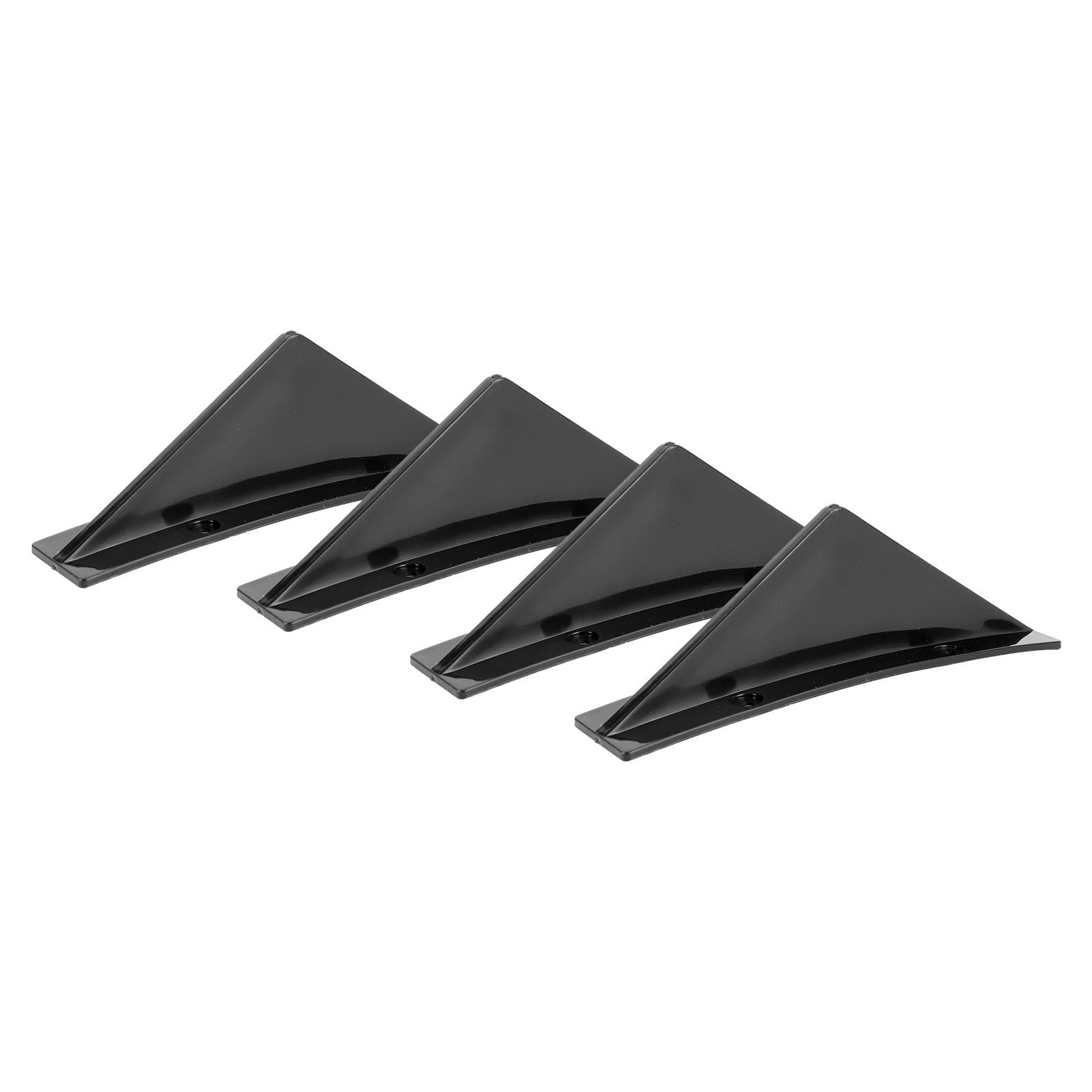 Glossy Black Shark Fin Rear Bumper Diffuser Lip Spoiler Kit with Mounting Screws Universal