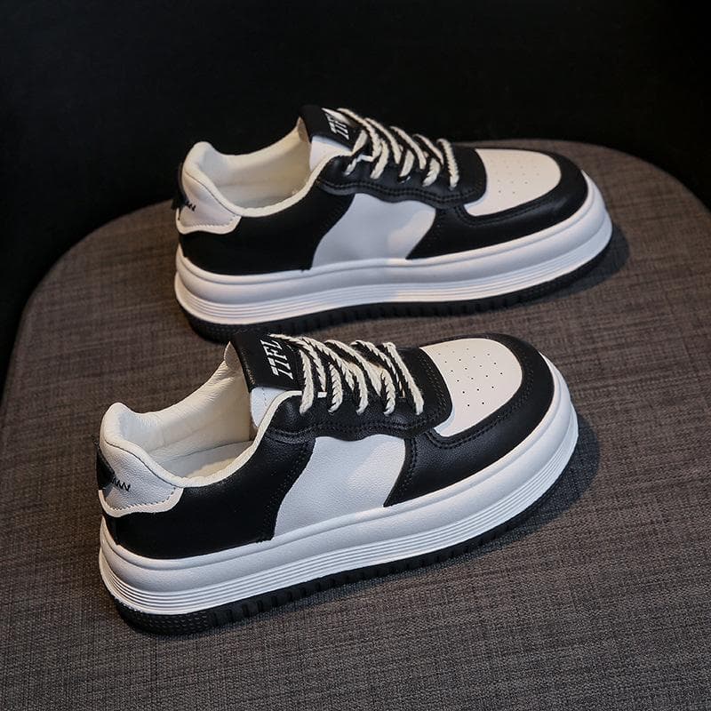 Korean Version of Small White Shoes Women's New Student Board Shoes Women's Thick-soled Platform Shoes Casual Shoes 40 black