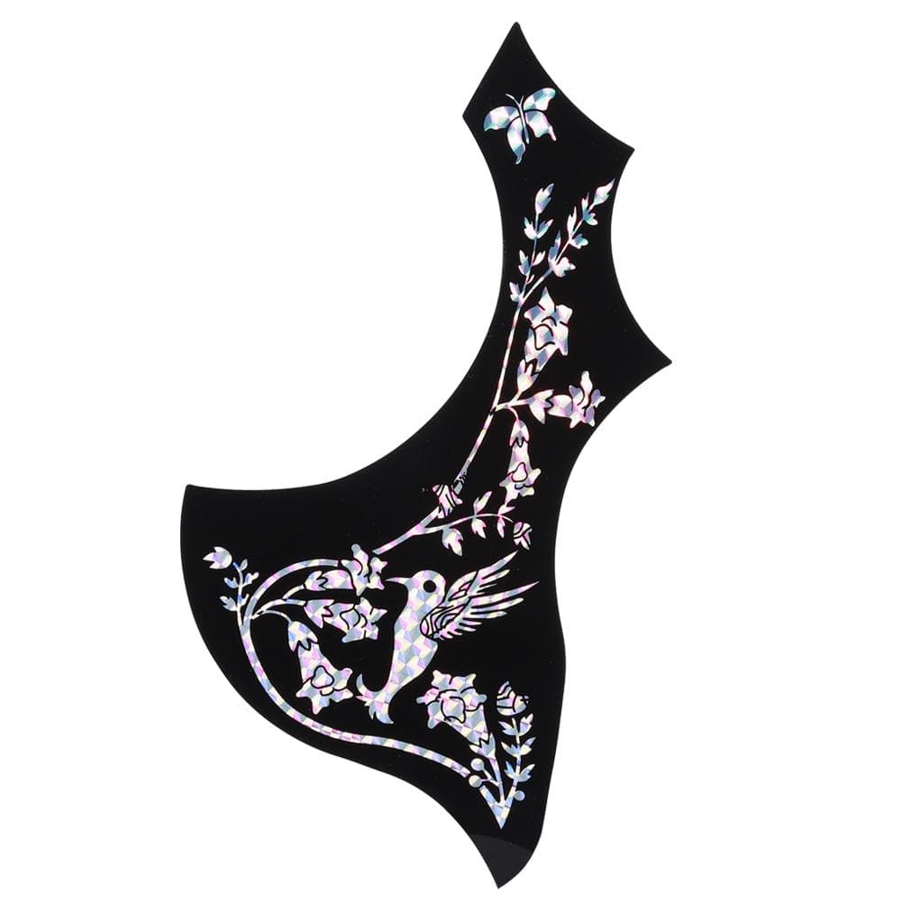 Guitar Pickguard Self Adhesive Sticker Black Color Flower Bird Guard Universal Accessories