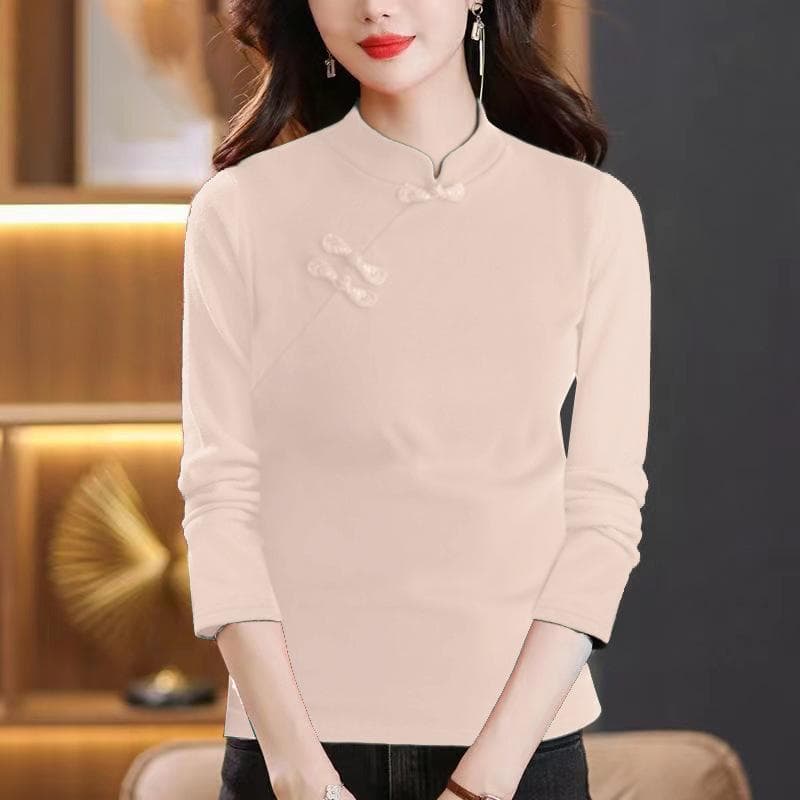 Winter Mother Wear Double-sided Fleece Top for Women T-shirt Base Shirt New Style Slim Fit Versatile Large Size Women's Clothing 5XL