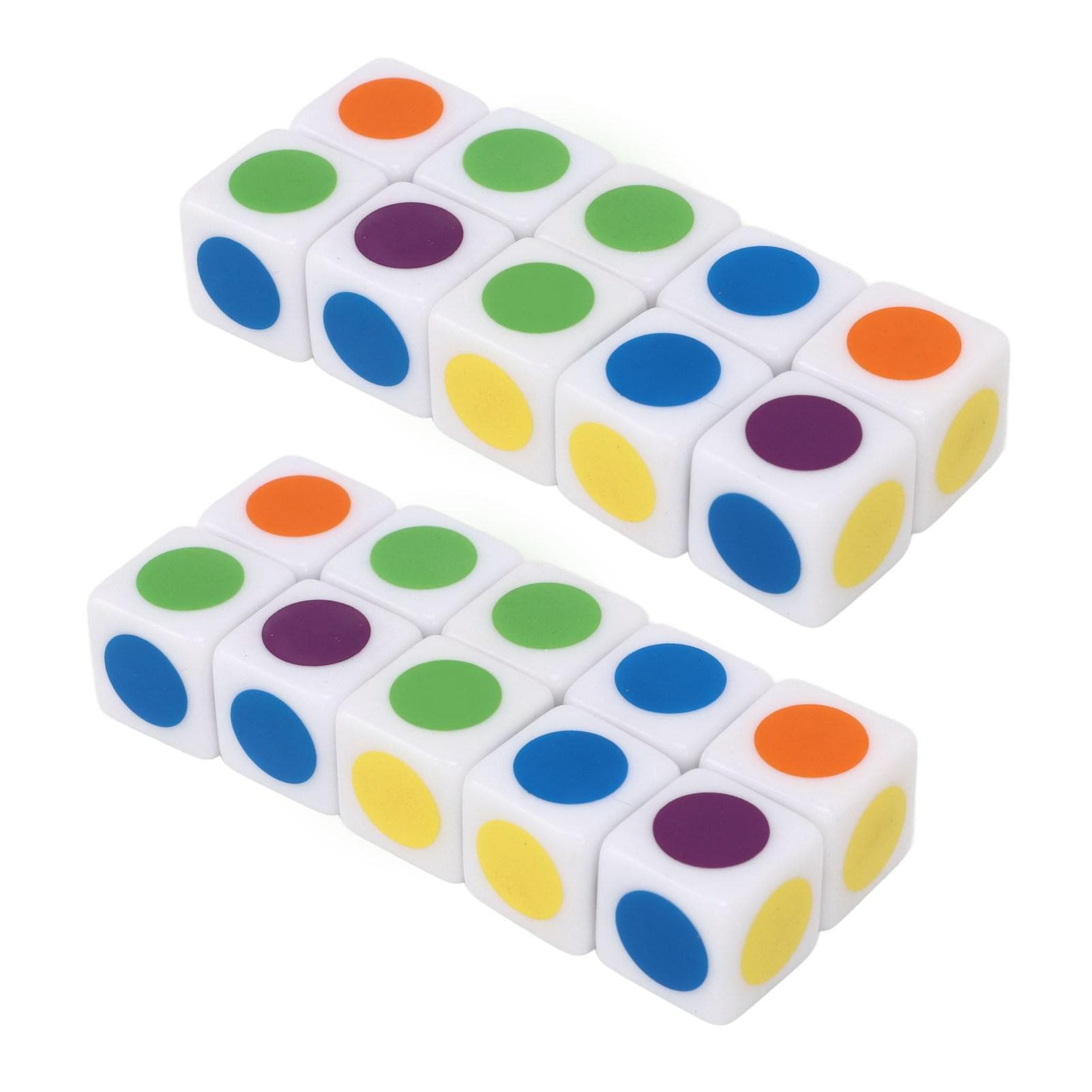 20Pcs Teaching 6 Sided Cubes 6 Colors Rounded Corner Teaching Color Dice for Educational Dice Toys