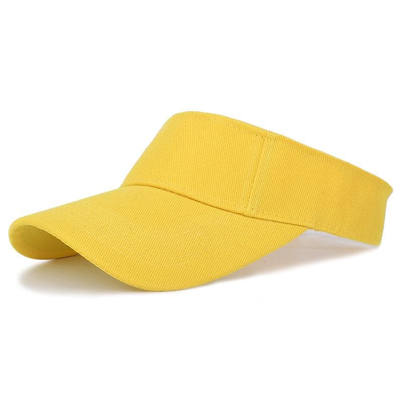 Summer Sun Hats Men Women Cotton Adjustable Visor UV Protection Top Empty Solid Sport Tennis Golf Running Sunscreen Baseball Cap Adjustable yellow