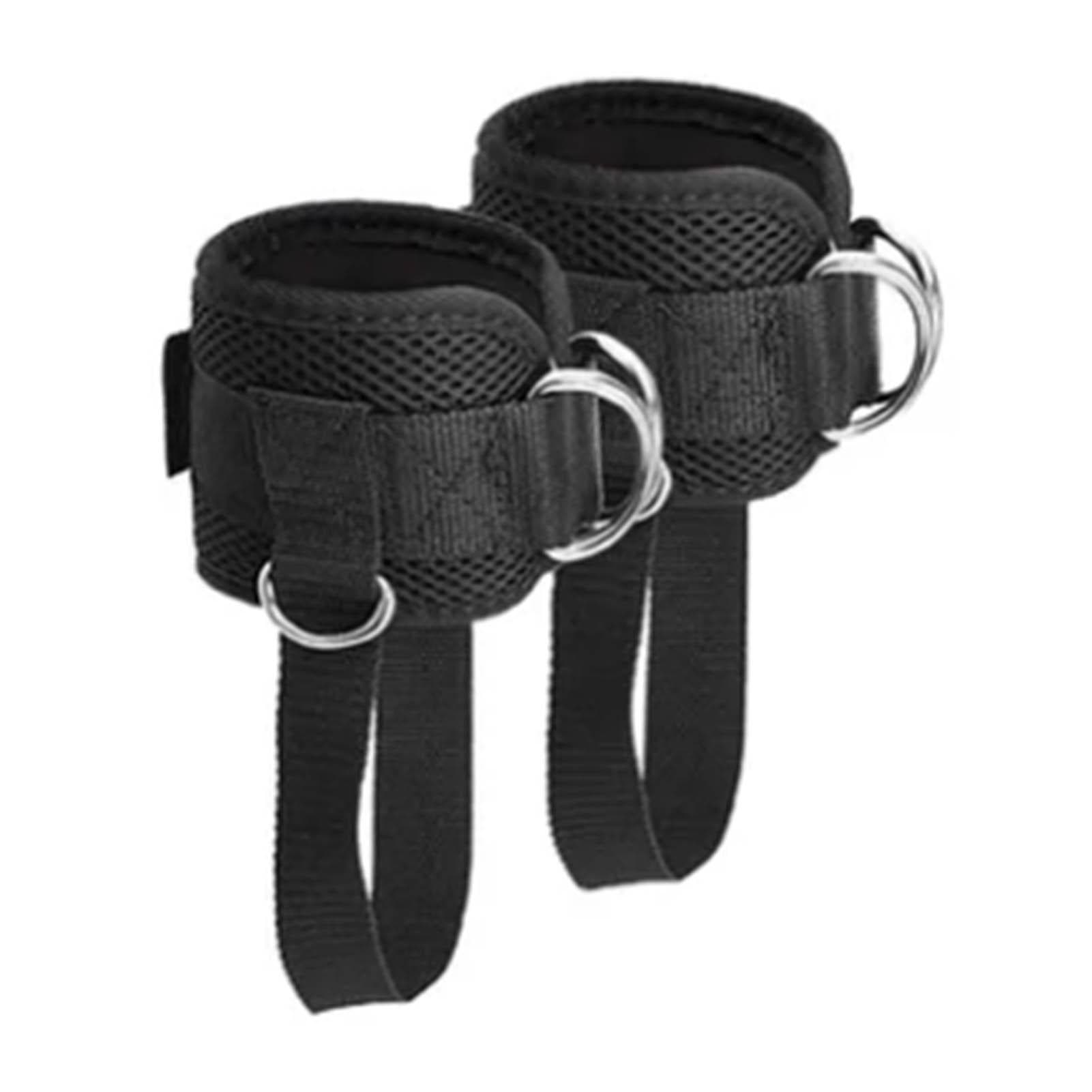 1 Pair Ankle Straps for Cable Machine Fitness Hook and Loop Ankle Cuffs with Reinforced D Rings for
