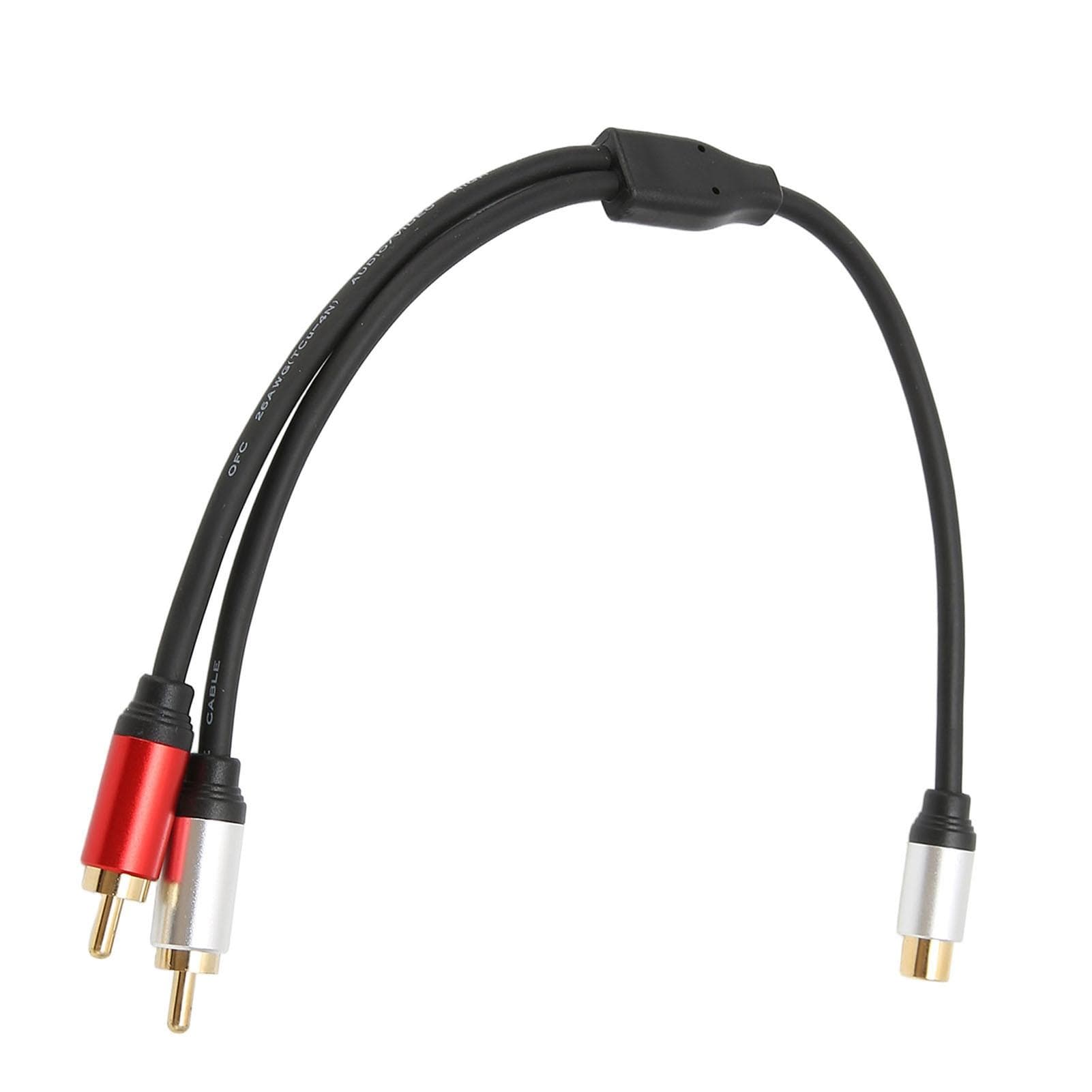 1RCA Female to 2RCA Male Cable 1 Female to 2 Male Y Splitter Extension Cord for TV Subwoofer
