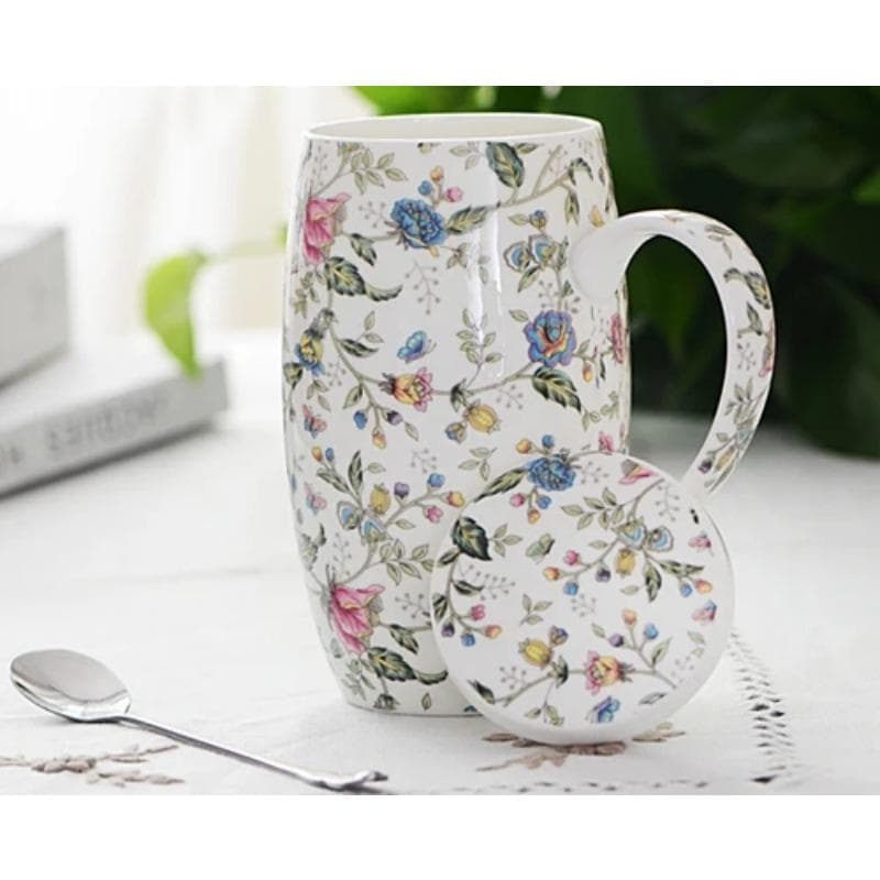 700ML, bone china big coffee mug, ceramic tumbler tea time, large mug christmas cup gift, porcelain big mug, enamel cup 601-700ml