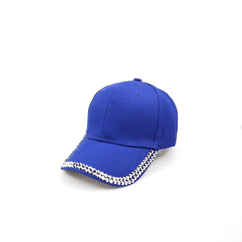 New Fashion Sparkling Cotton Baseball Cap With Adjustable Sunshade For Adults blue