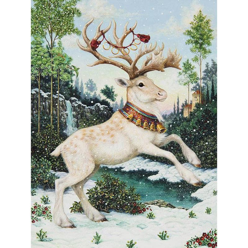 Full Round 5D DIY Diamond Embroidery Snow Forest Deer Diamond Painting Cross Stitch Rhinestone 20X30CM