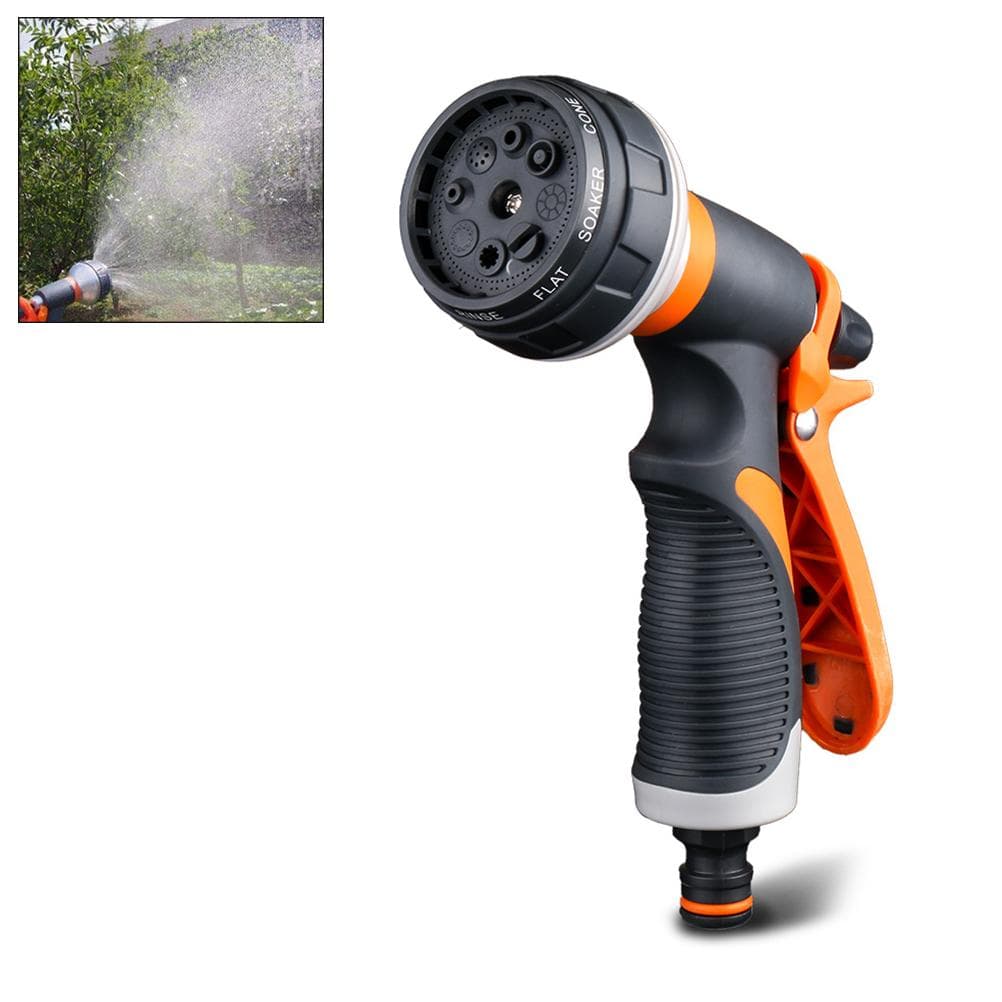 Garden Hose Nozzle Sprayer Hand Shower 8 Adjustable Irrigation Pattern High Pressure Hand Sprayer