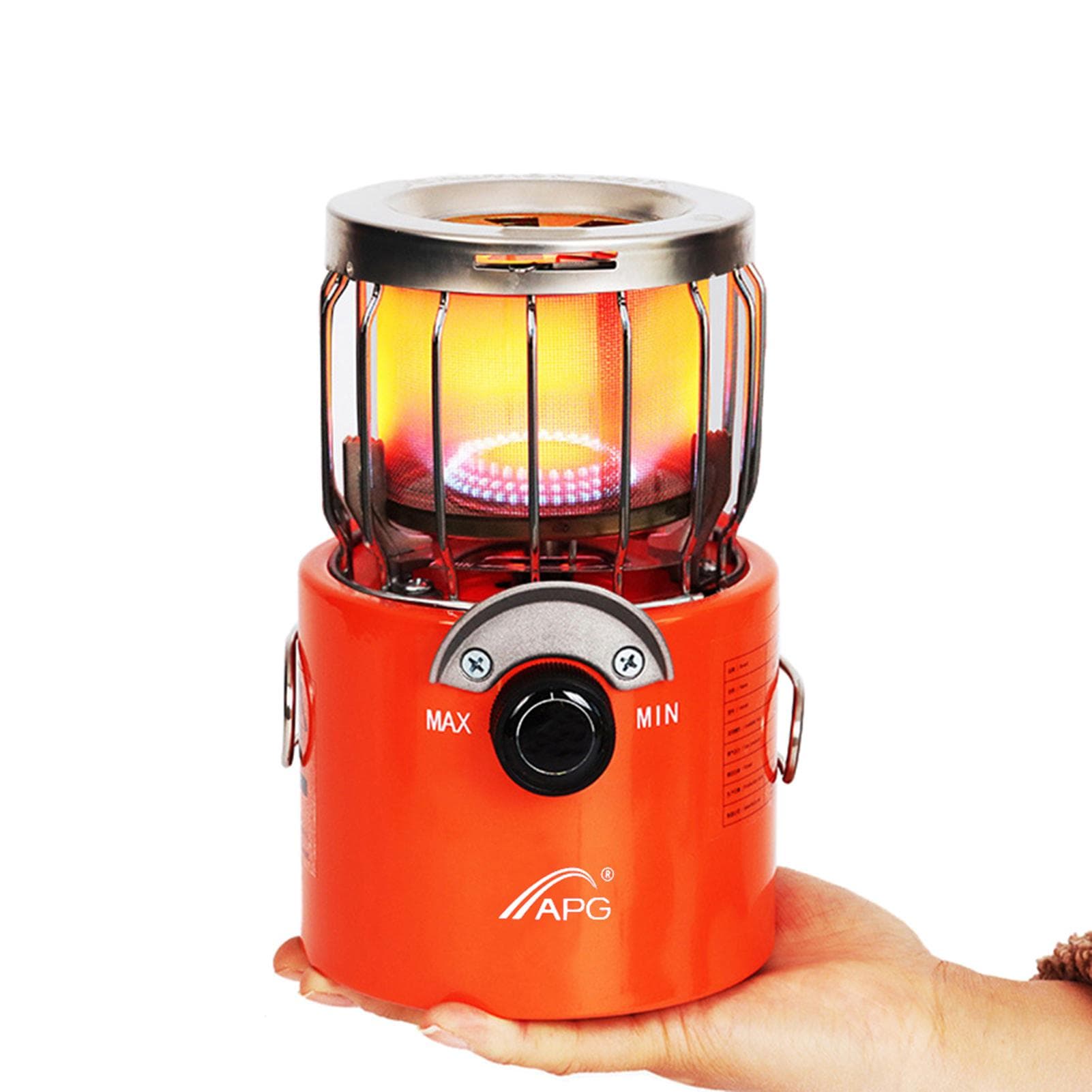 Portable 2000W Gas Heater Outdoor Camping Stove Heating Cooker for Ice Fishing Camping Hiking orange