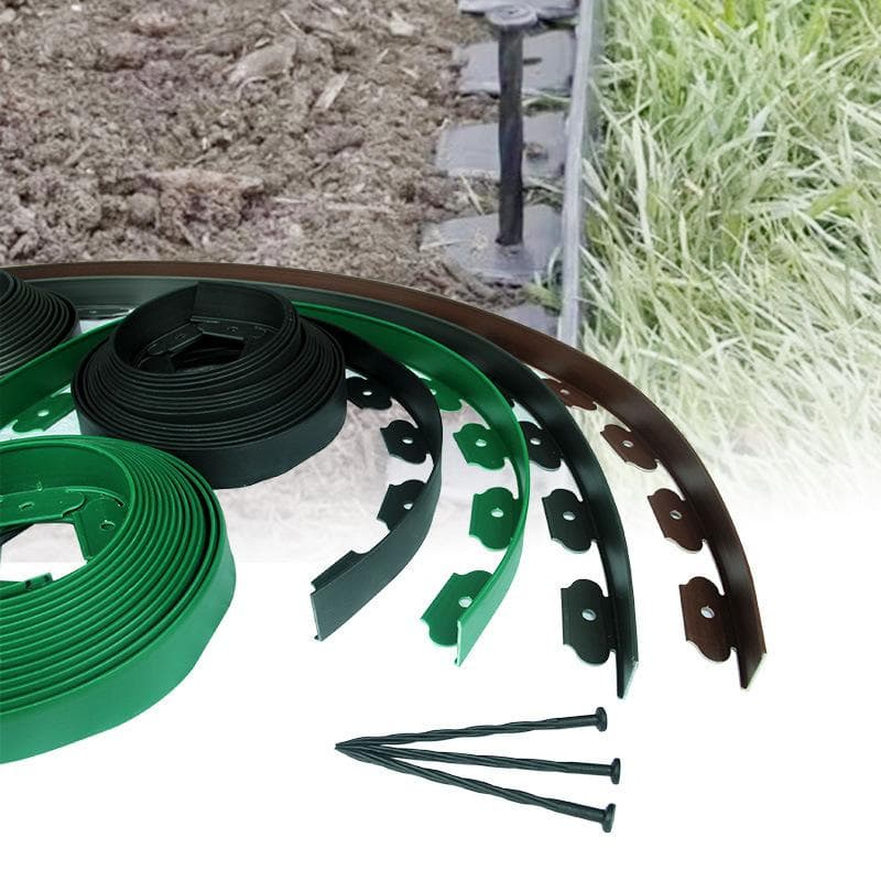 L Shaped Grass Stone Isolation Belt Landscape Edging for Garden 5cm*5cm*5m black