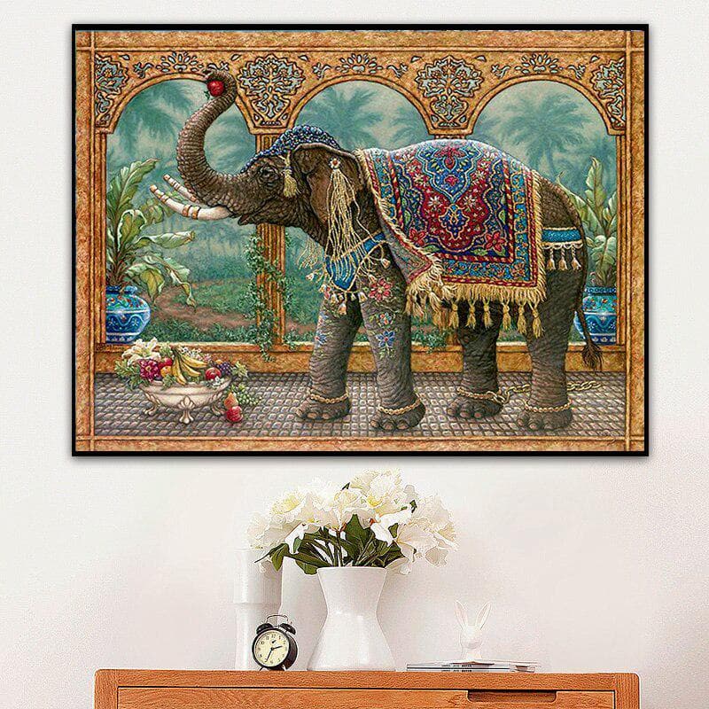 Diamond Painting Gray Elephant Crystal Embroidery Cross Stitch Needlework Mosaic Painting 20X30CM