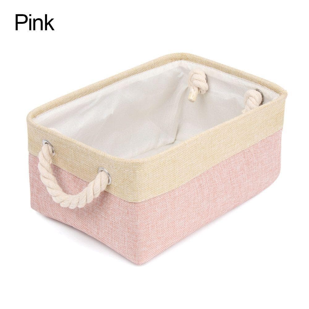 Storage Basket Home Supplies Sundries Sorting Basket Folding Linen Organizer Box Underwear Socks pink