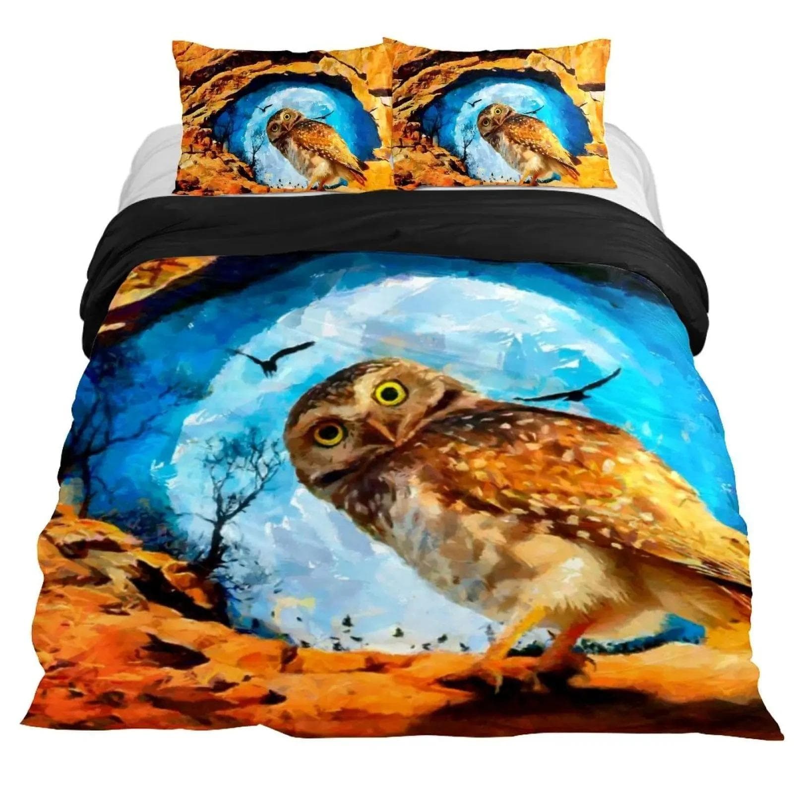 Owl Duvet Cover Twin King Queen Size Cartoon Owl Comforter Cover Bird Animal Bedding Set boys Quilt Cover Polyester Quilt New 70x133cm 2pcs