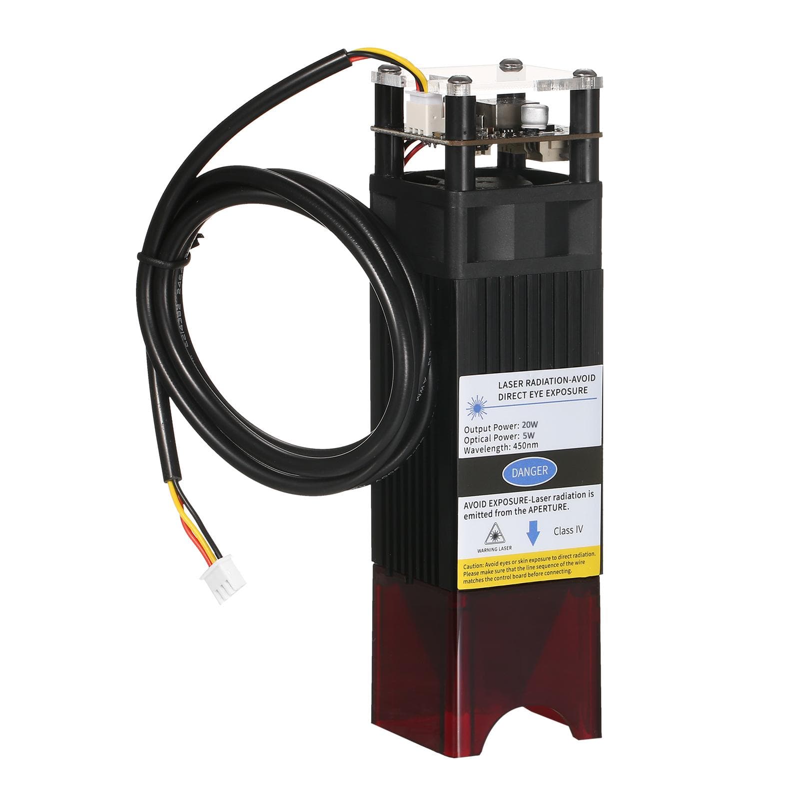 40W Laser Module 10W Optical Power Laser Engraving Module Kit Compressed Spot Fixed-Focus Laser 5W black
