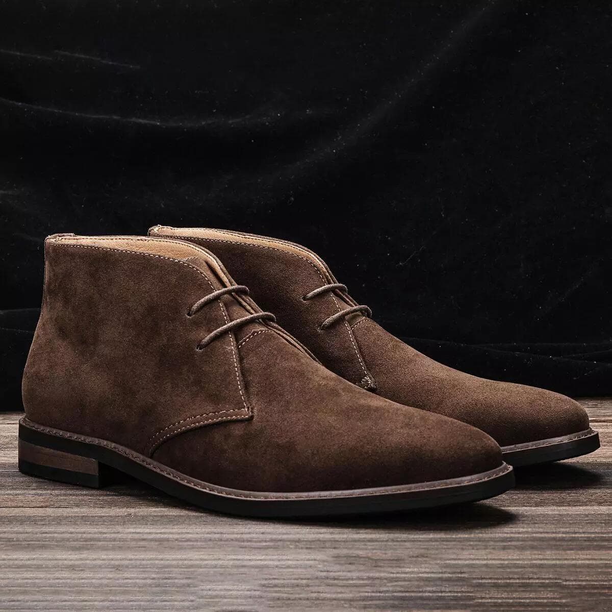 Men CHUKKA Boots Retro American style Suede Men Ankle Boots 43 brown