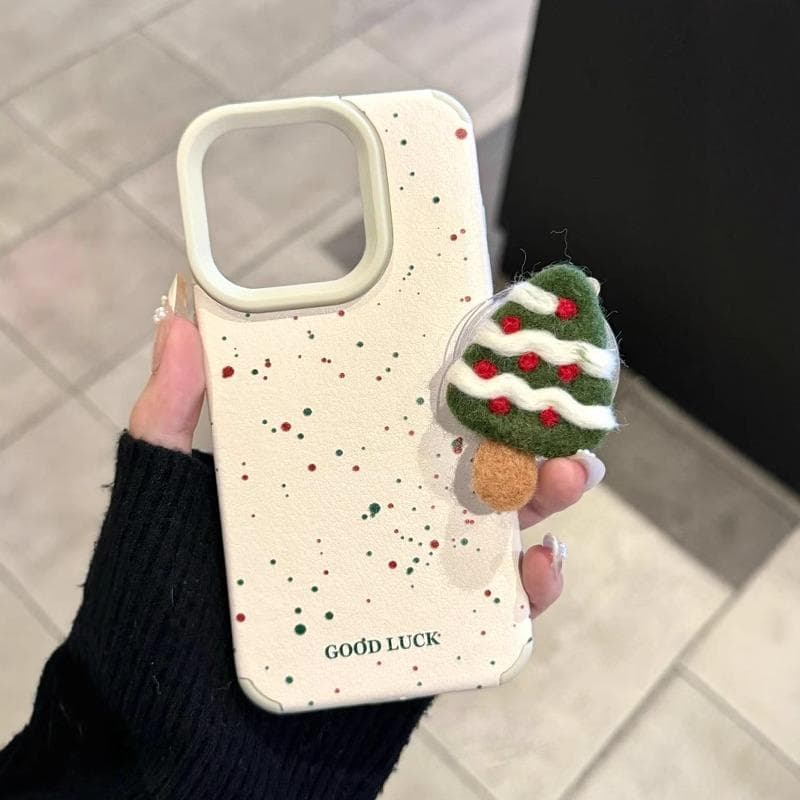 Ins Polka Dot Christmas Tree Suitable for Apple 16promax/15plus Mobile Phone Case Iphone 13 Ladder 12pro iPhone XS Max