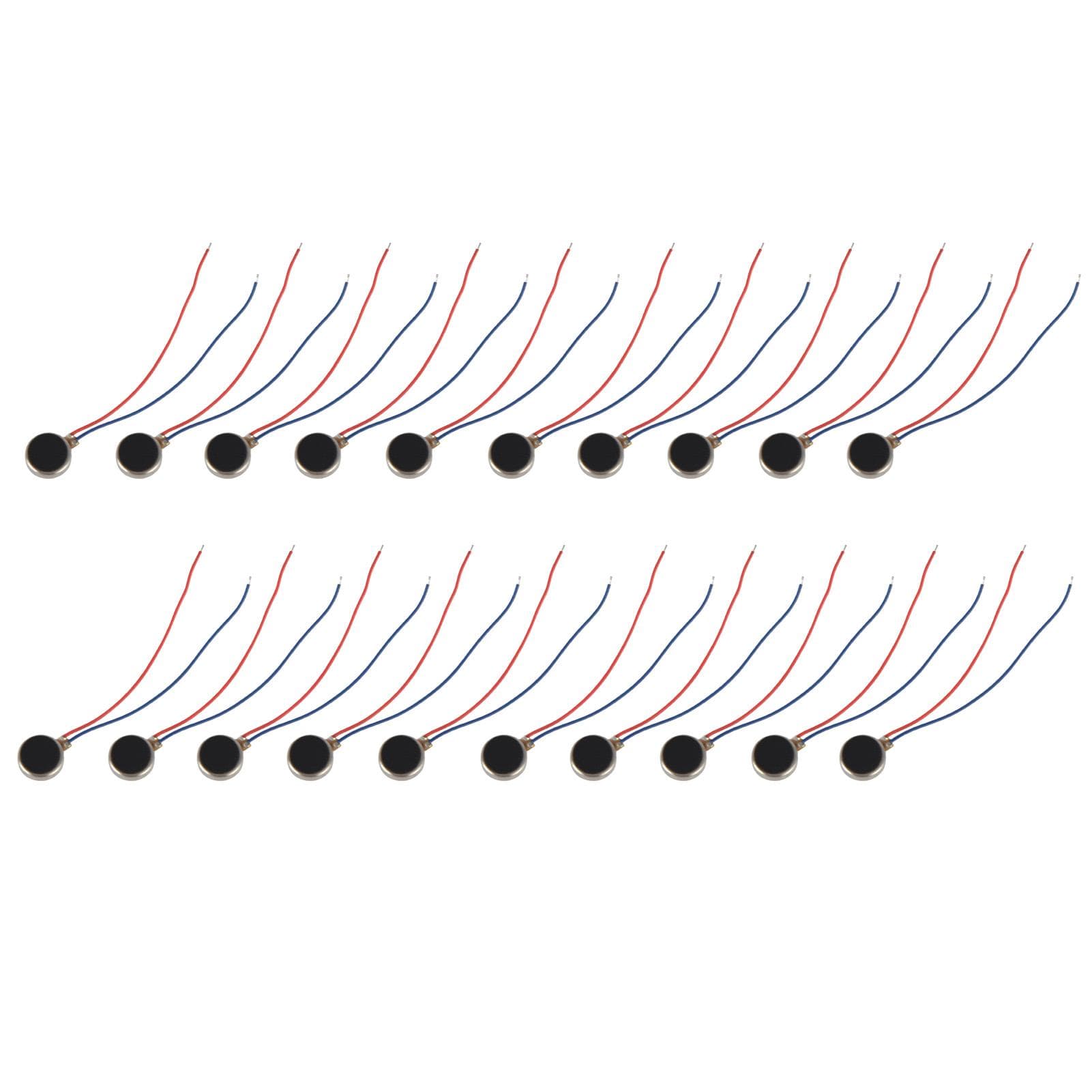 20pcs Vibration Motors Mini Tiny 2 Wires Flat Coin Button Type Vibrating Motor for Mobile Cell