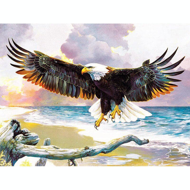 5D DIY Diamond Embroidery Sea Eagle Out of The Storm Diamond Painting Cross Stitch 20X30CM
