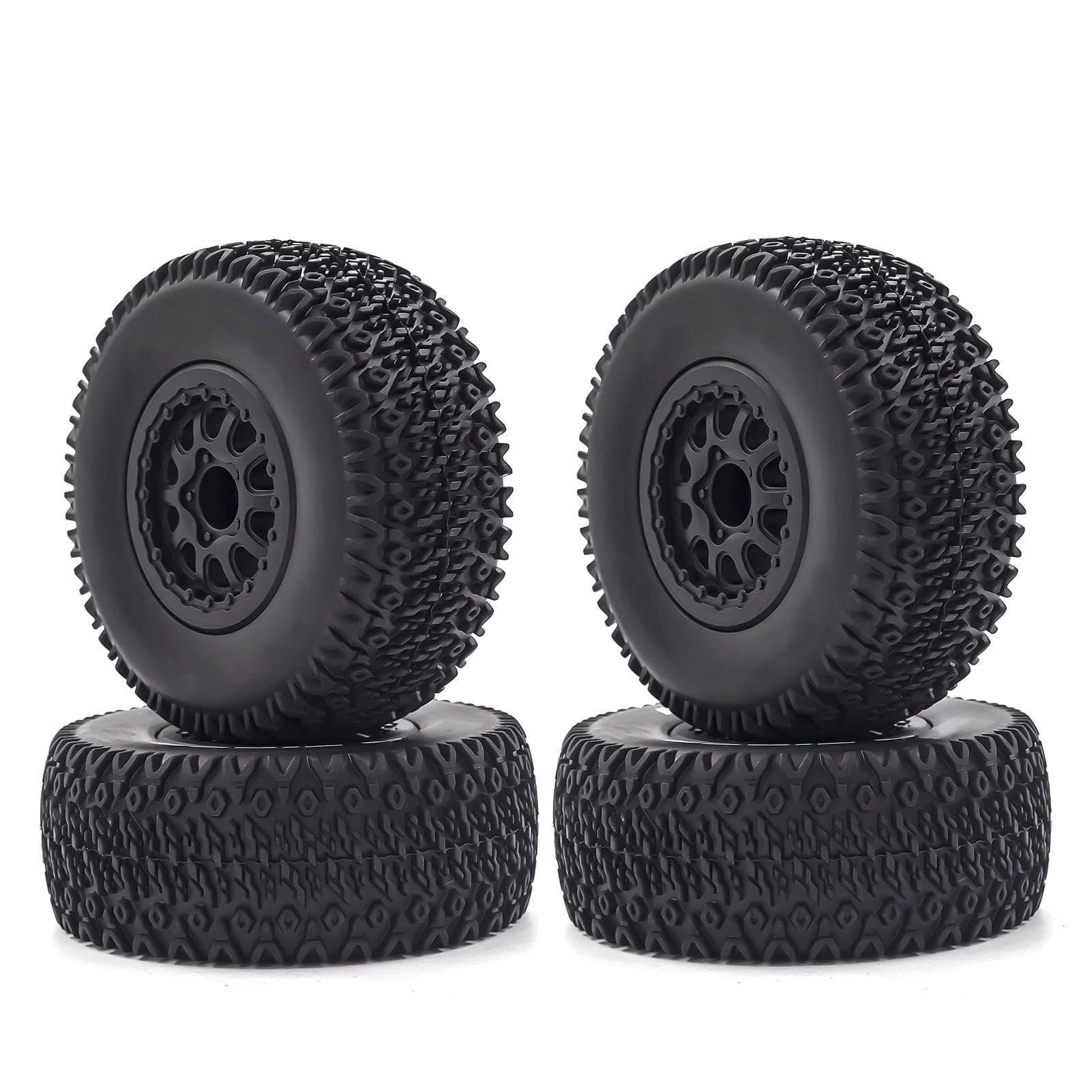 RC Crawler Rubber Tires RC Car Tires 4pcs 12mm Hex Replacement for 1/10 Traxxas Slash RC Short type A