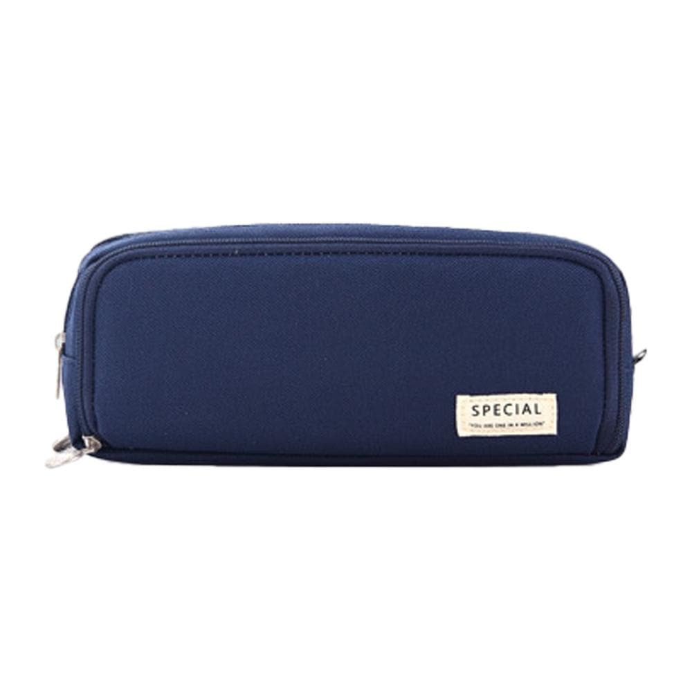 Large Pencil Case for Girls Boys School Aesthetic Zipper Pencil Pouches Cute Kawaii Pencil Case navy blue