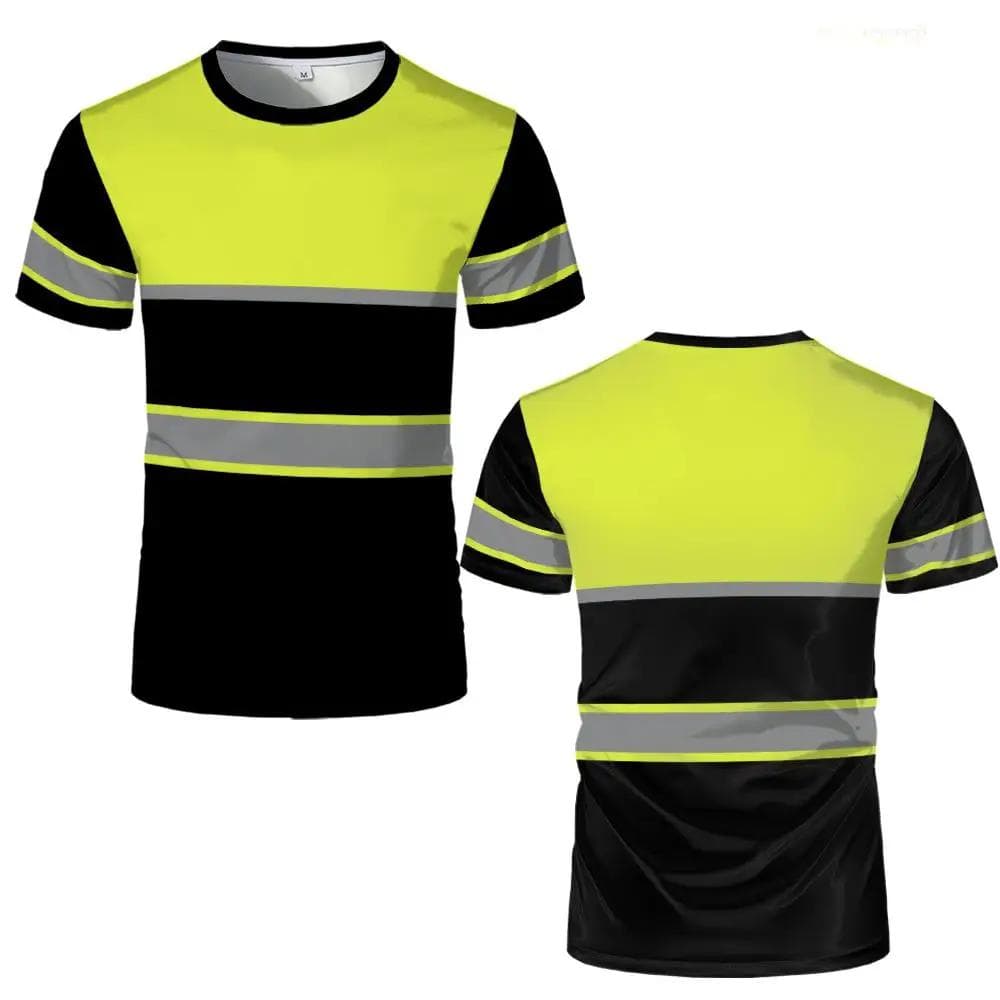 High End Men T-shirts Safety Work Clothing 3D Print Breathable Uniform Tees Sweat Wicking Comfort Oversized T Shirt M