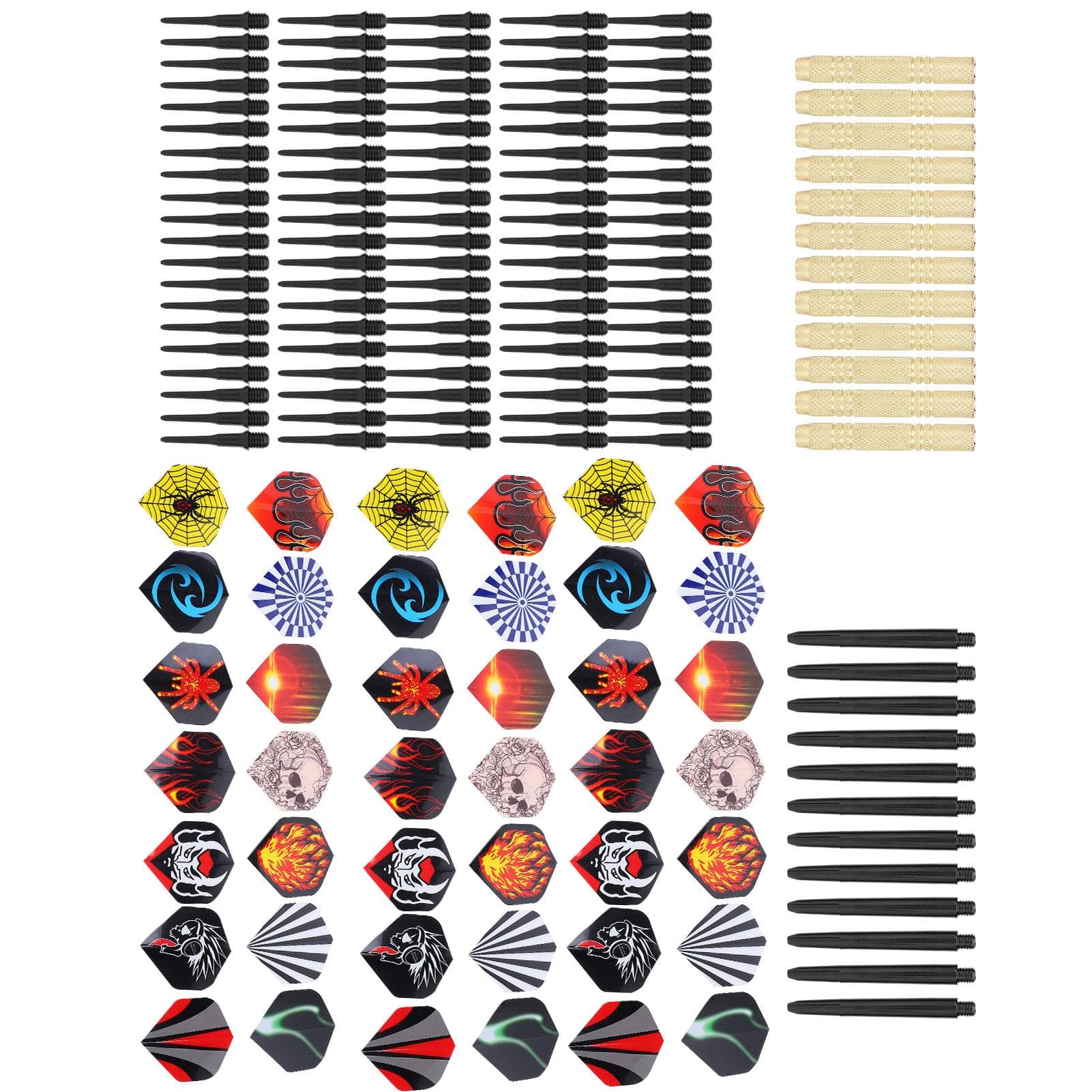 14G Safety Darts Set with 12Pcs Darts Shaft42Pcs Flights100Pcs Tips Training Tool