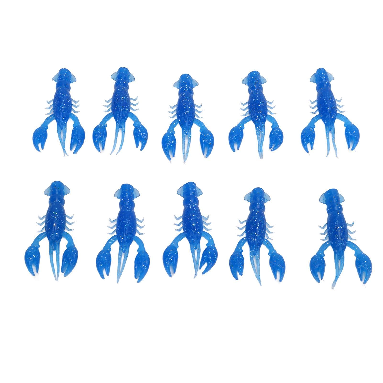 10pcs Soft Fishing Lure Crawdad Bait PVC Shrimp Artificial Soft Lure Baits for Bass FishingLuminous